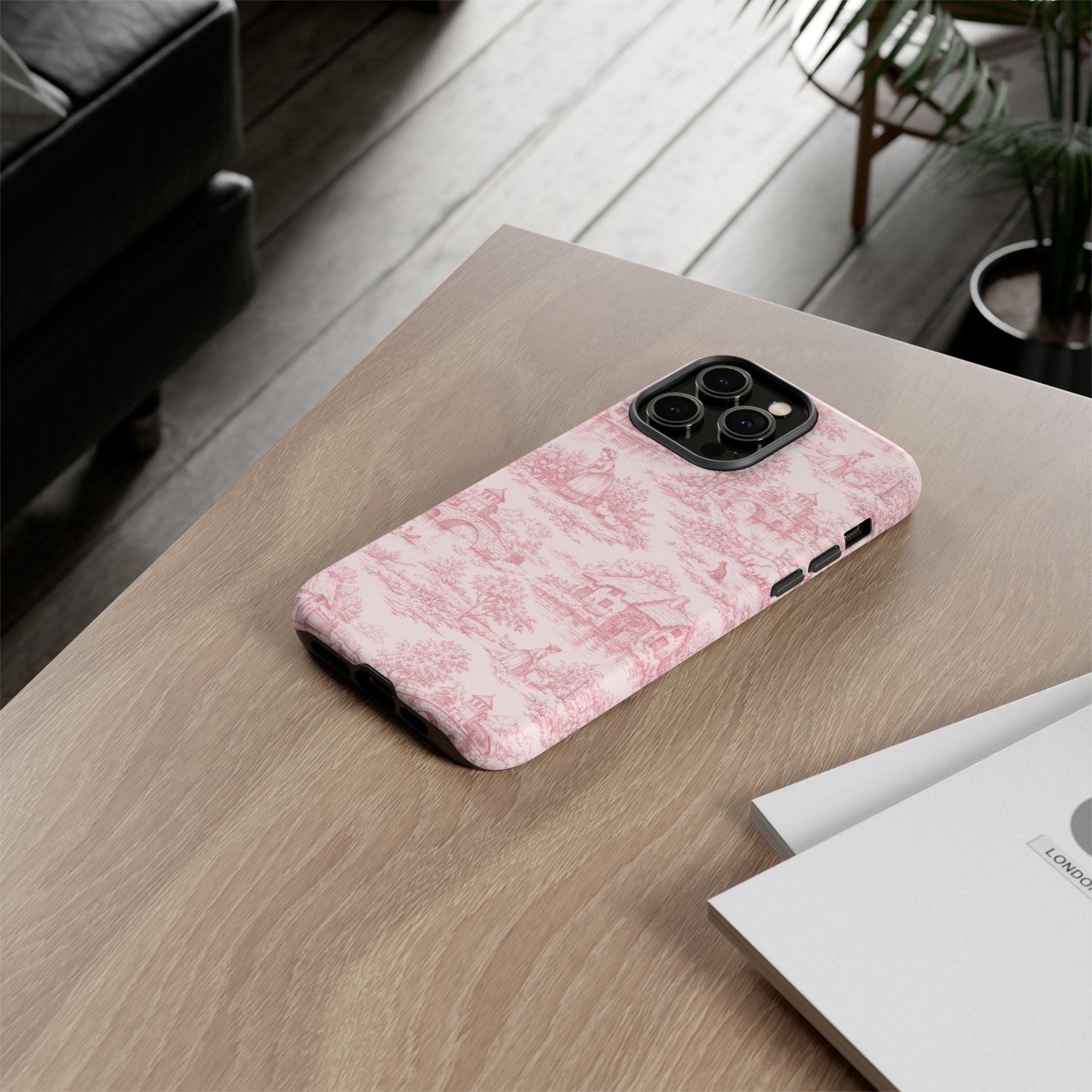 Le Hameau Pink Toile Phone Case — The Queen's Hamlet Pattern Tough Protective Case