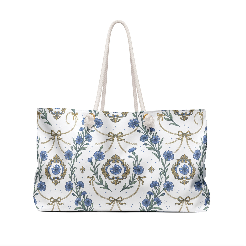 Cornflowers & Pearls Weekender Bag – Patterned Travel Tote