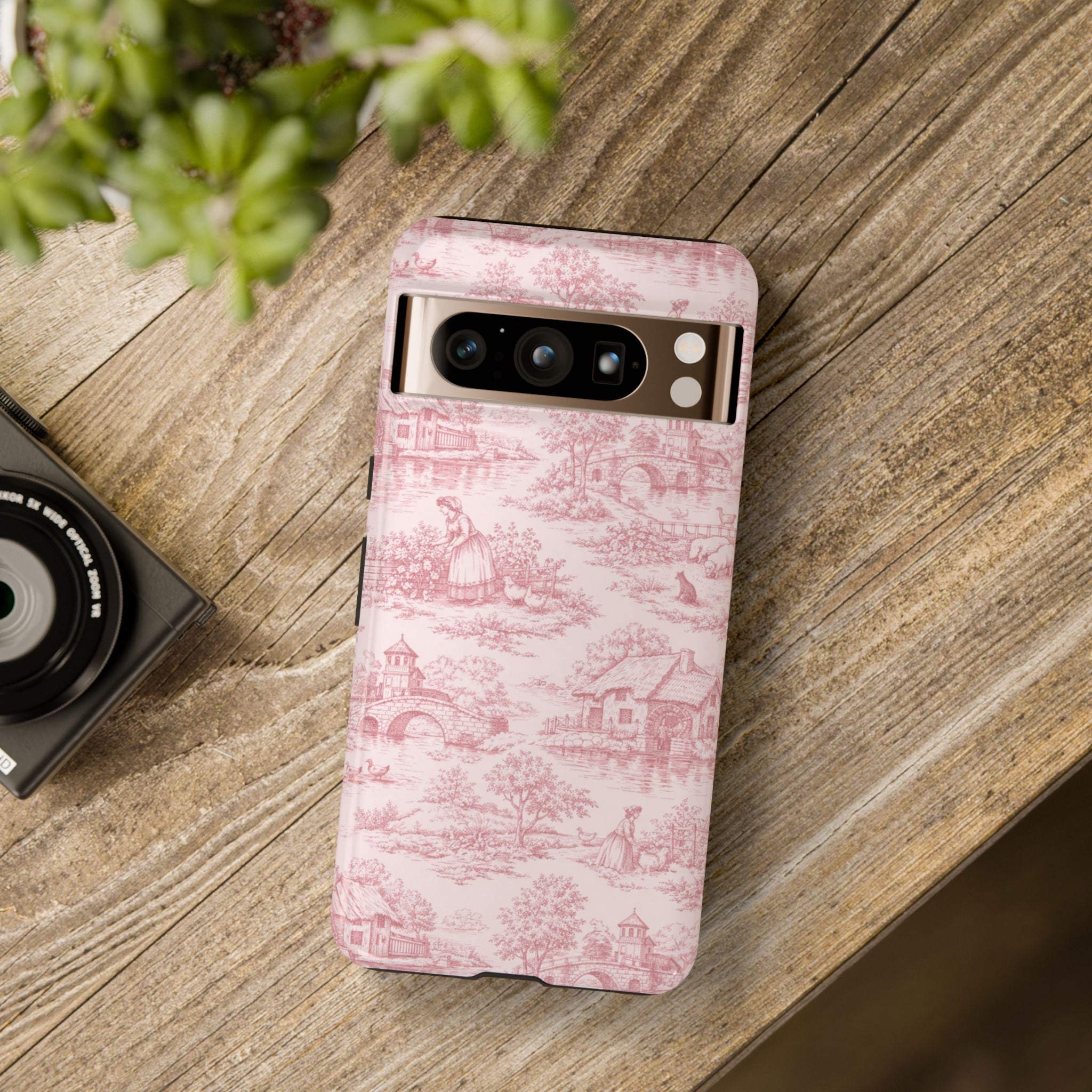 Le Hameau Pink Toile Phone Case — The Queen's Hamlet Pattern Tough Protective Case