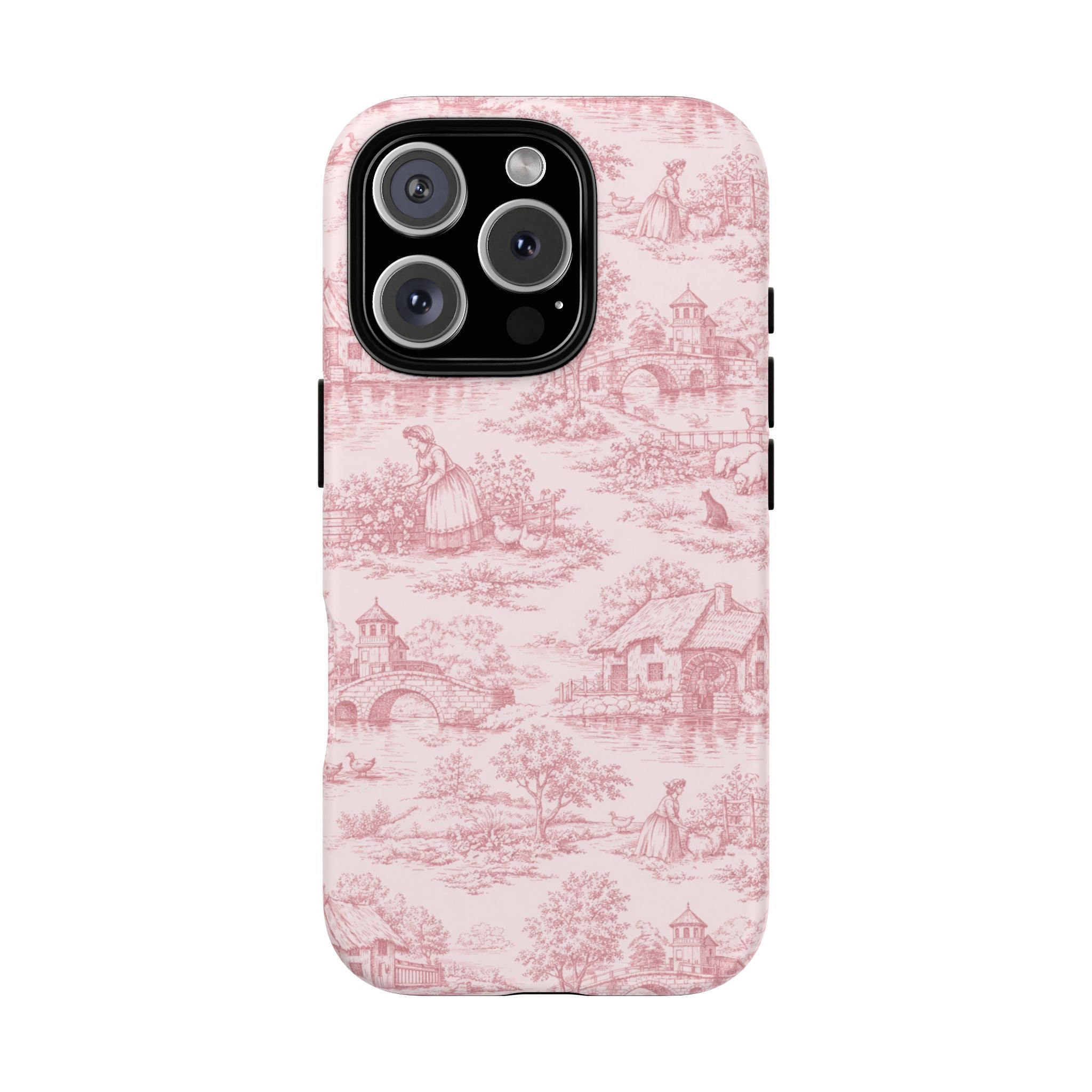 Le Hameau Pink Toile Phone Case — The Queen's Hamlet Pattern Tough Protective Case