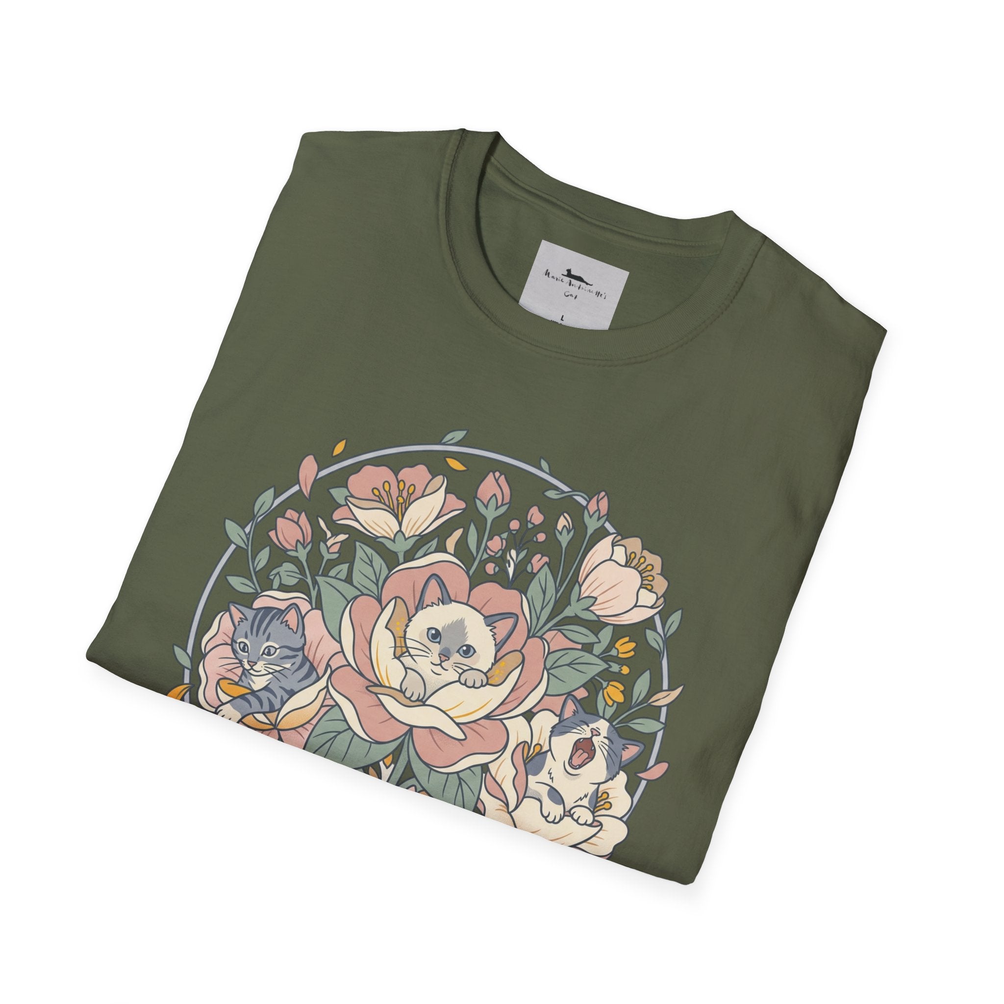 Floral Kitten Bouquet T-shirt — Blooming Kittens Women’s Cotton Tee