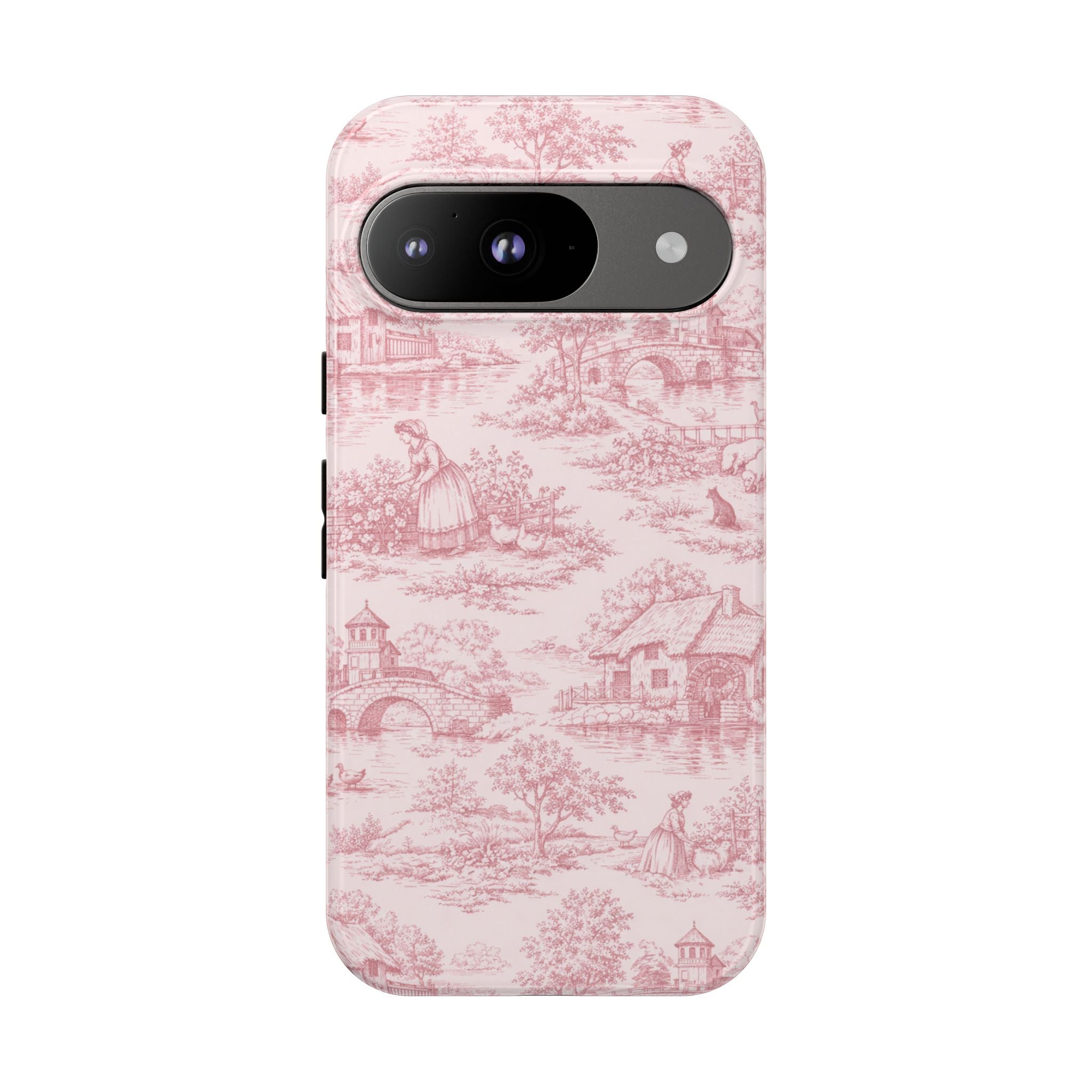 Le Hameau Pink Toile Phone Case — The Queen's Hamlet Pattern Tough Protective Case