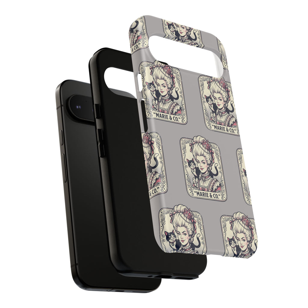 Marie Antoinette & Cat Pattern Tough Phone Case