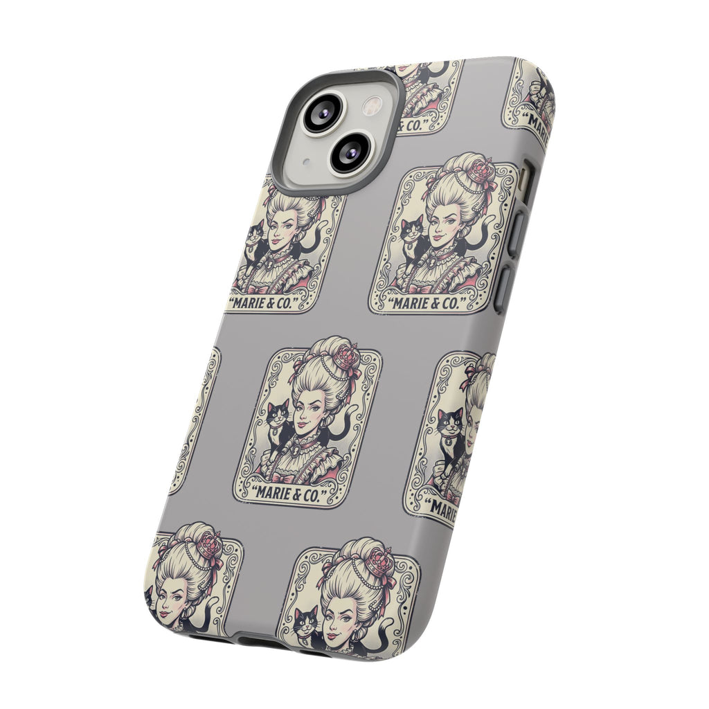 Marie Antoinette & Cat Pattern Tough Phone Case