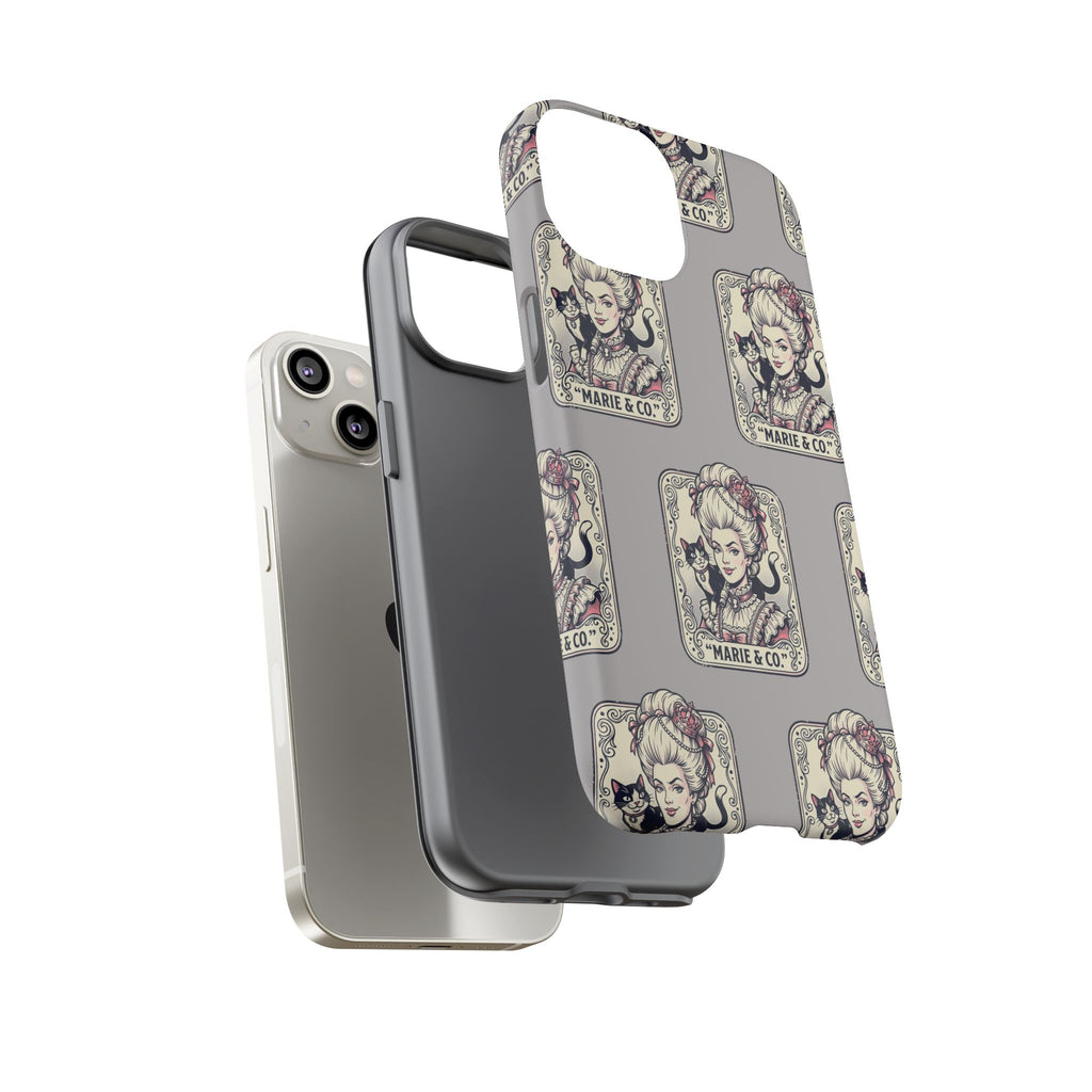 Marie Antoinette & Cat Pattern Tough Phone Case