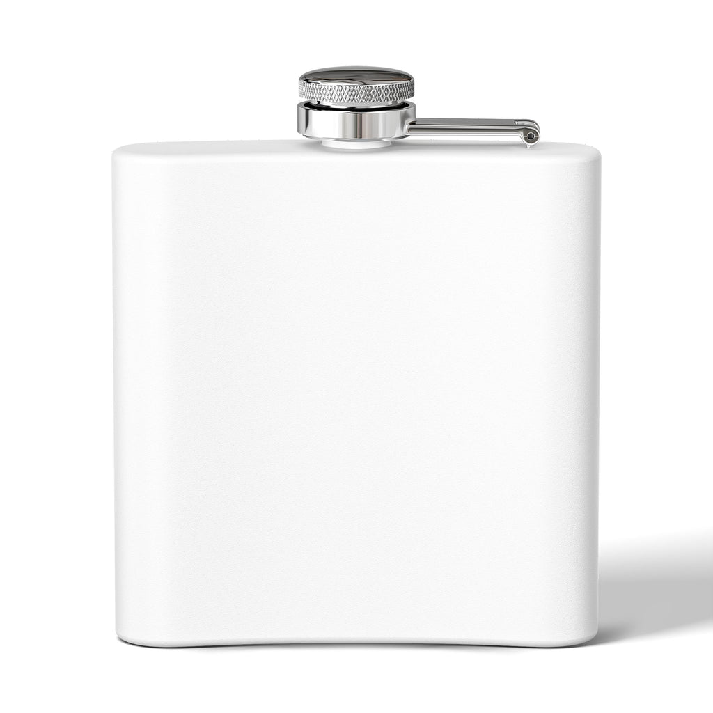 Back view of White flask with a cat tea party scene at Versailles