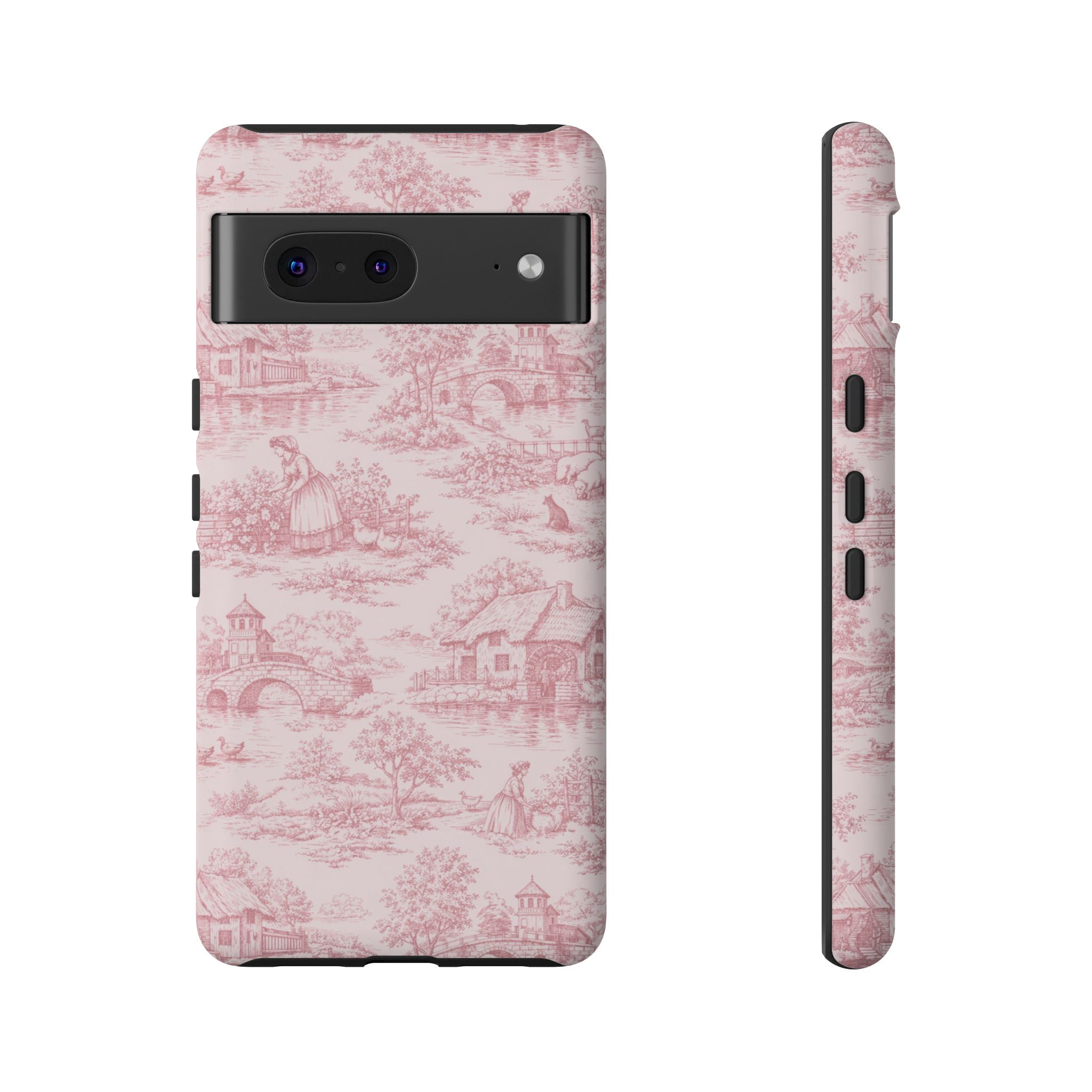 Le Hameau Pink Toile Phone Case — The Queen's Hamlet Pattern Tough Protective Case