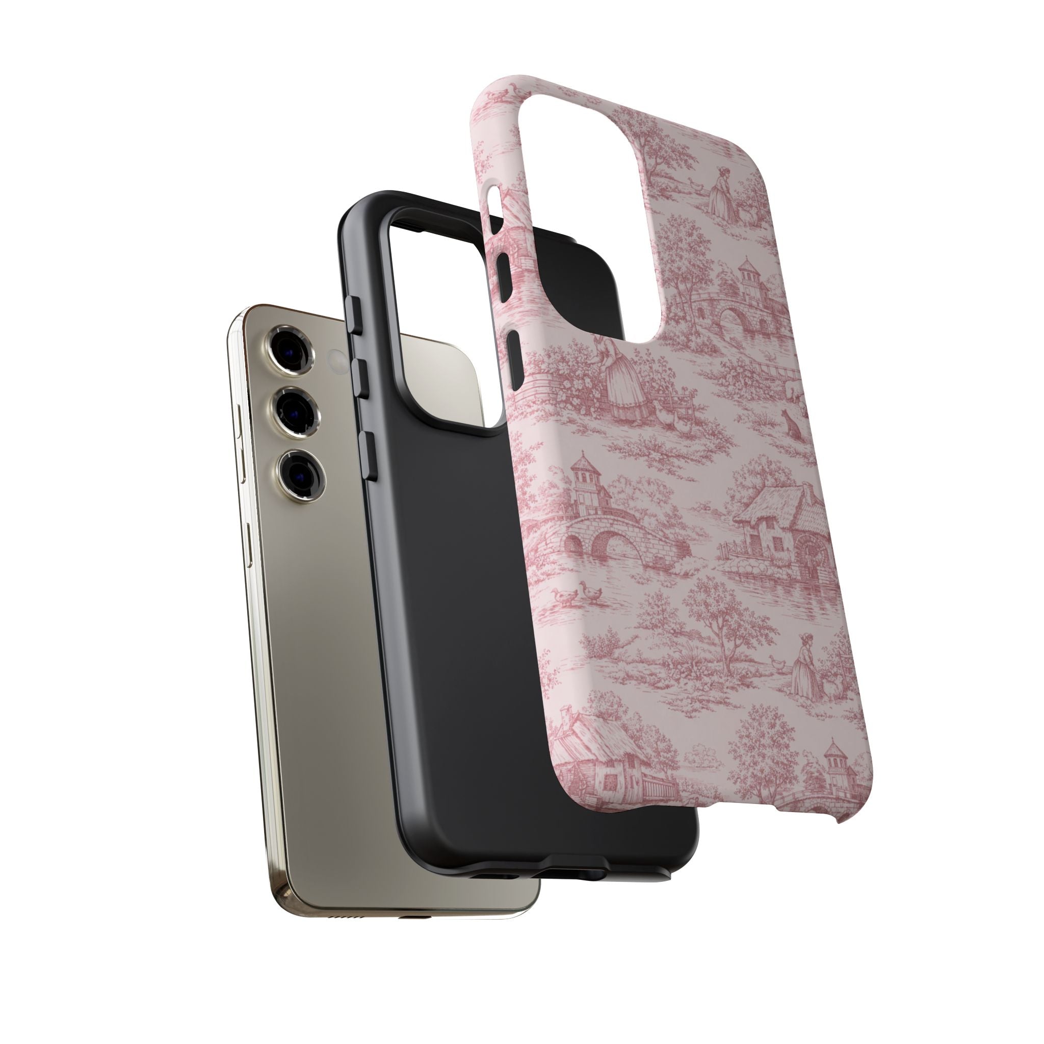 Le Hameau Pink Toile Phone Case — The Queen's Hamlet Pattern Tough Protective Case