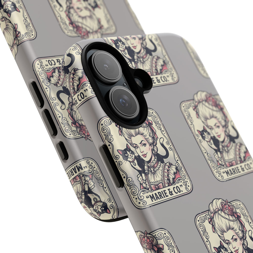 Marie Antoinette & Cat Pattern Tough Phone Case