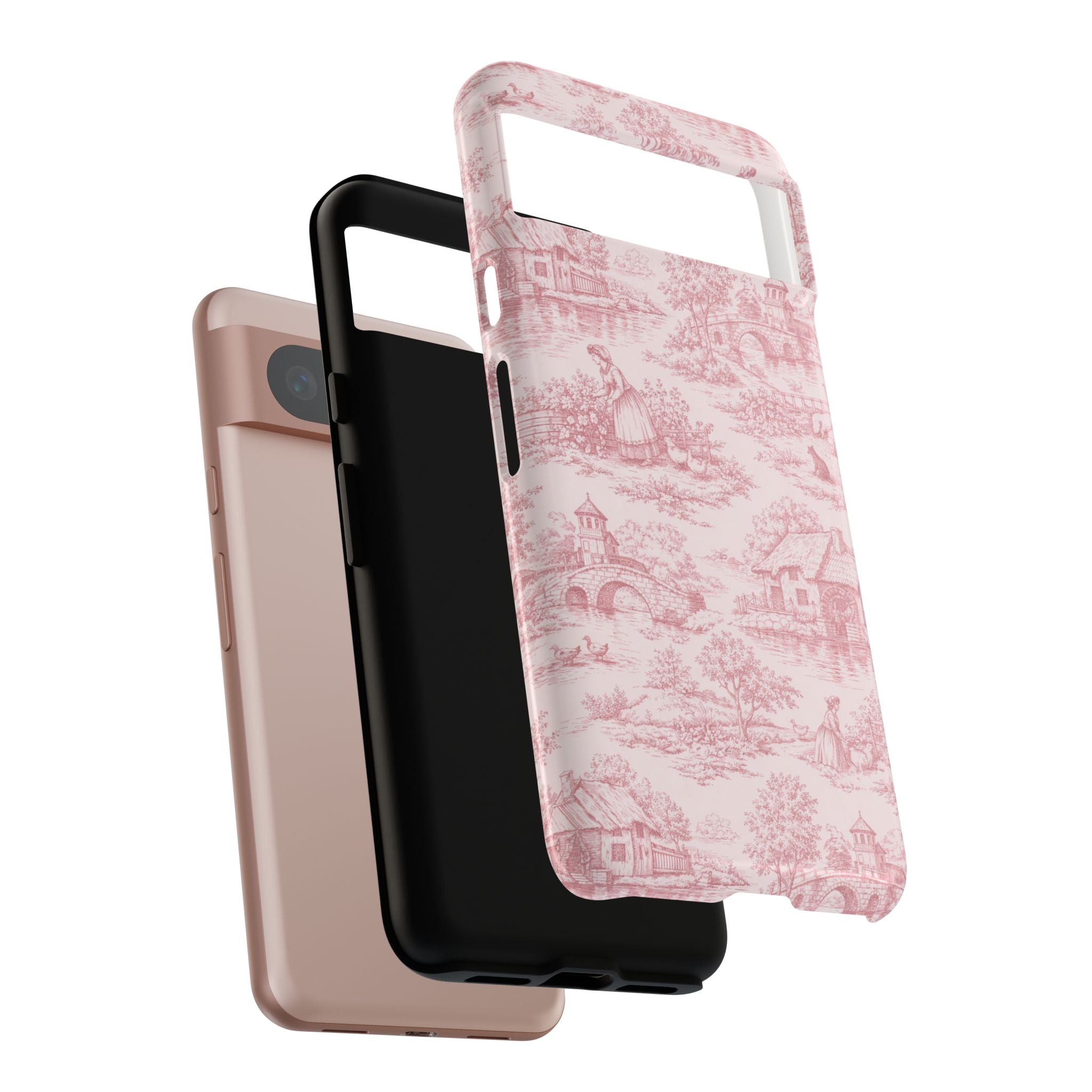 Le Hameau Pink Toile Phone Case — The Queen's Hamlet Pattern Tough Protective Case