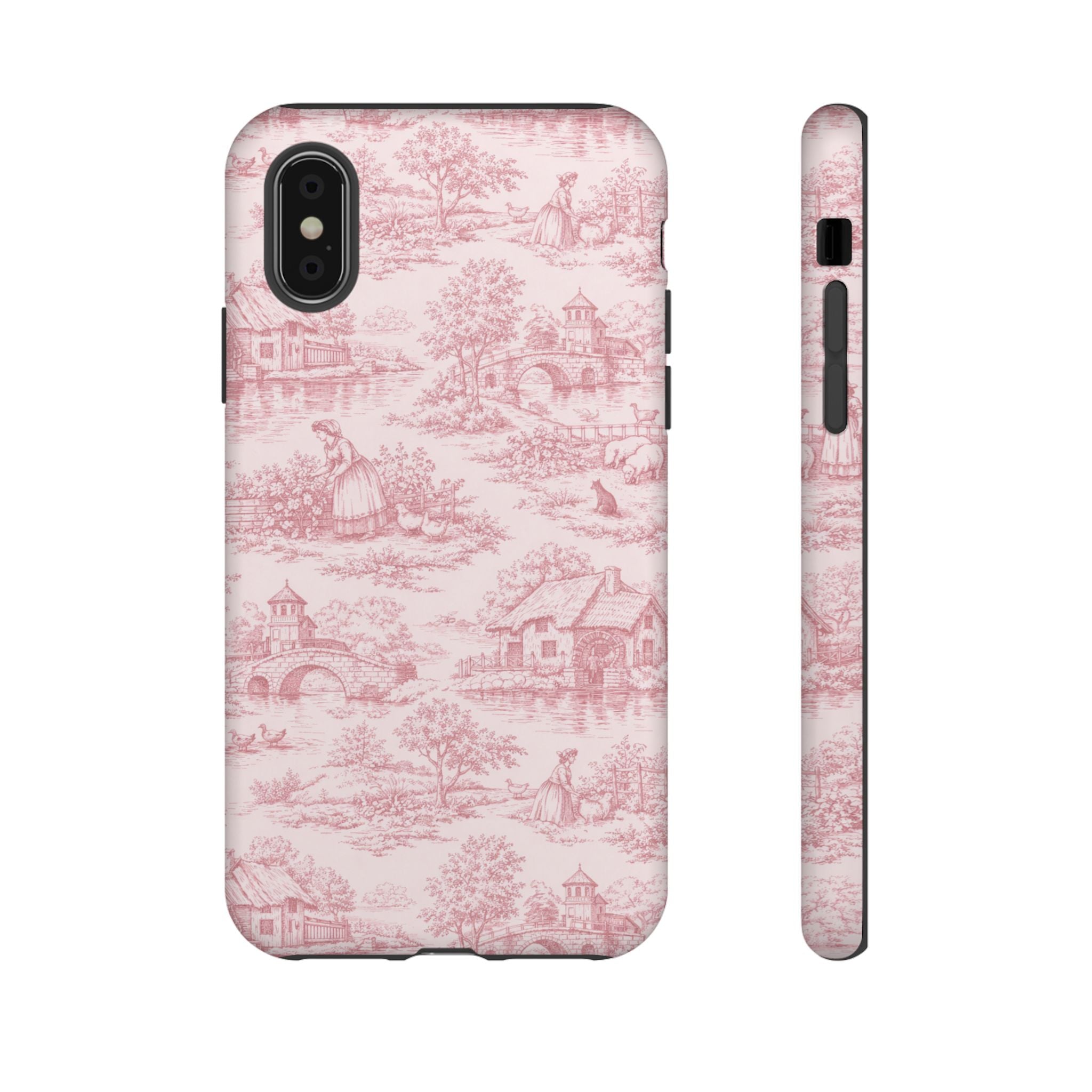 Le Hameau Pink Toile Phone Case — The Queen's Hamlet Pattern Tough Protective Case