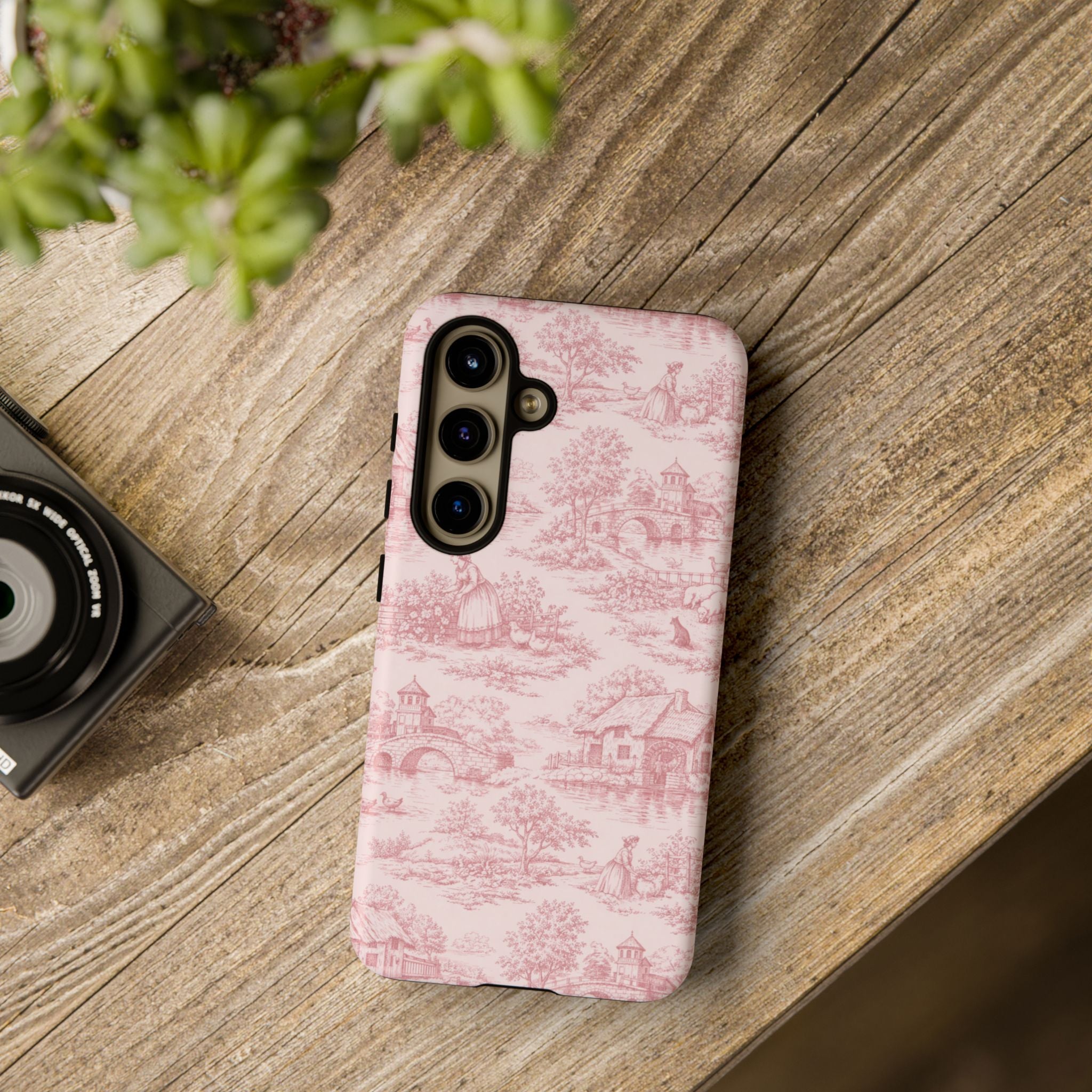 Le Hameau Pink Toile Phone Case — The Queen's Hamlet Pattern Tough Protective Case