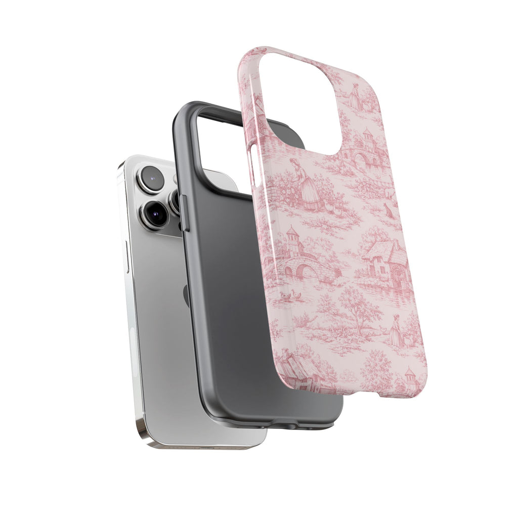 Le Hameau Pink Toile Phone Case — The Queen's Hamlet Pattern Tough Protective Case