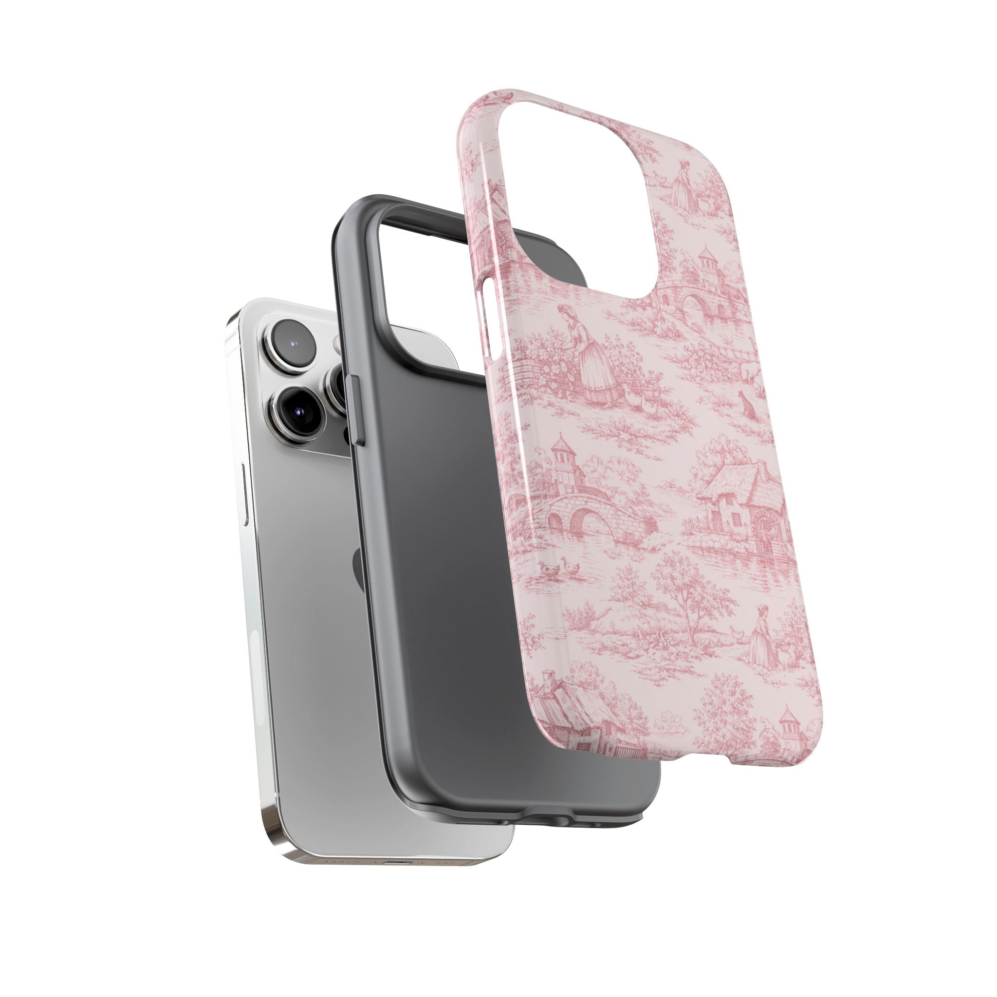 Le Hameau Pink Toile Phone Case — The Queen's Hamlet Pattern Tough Protective Case