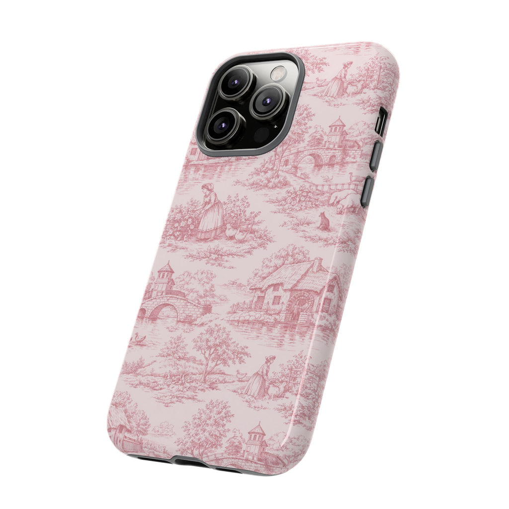 Le Hameau Pink Toile Phone Case — The Queen's Hamlet Pattern Tough Protective Case