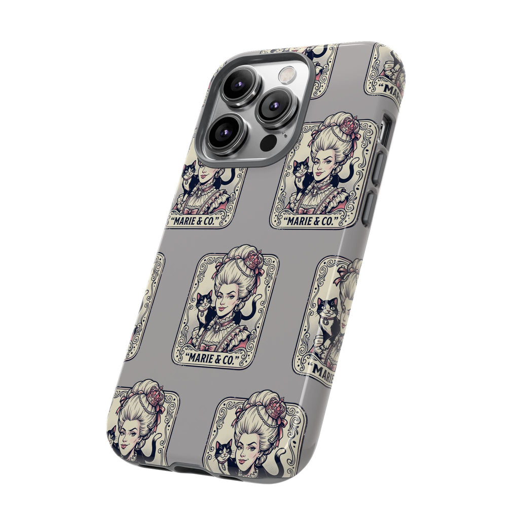 Marie Antoinette & Cat Pattern Tough Phone Case