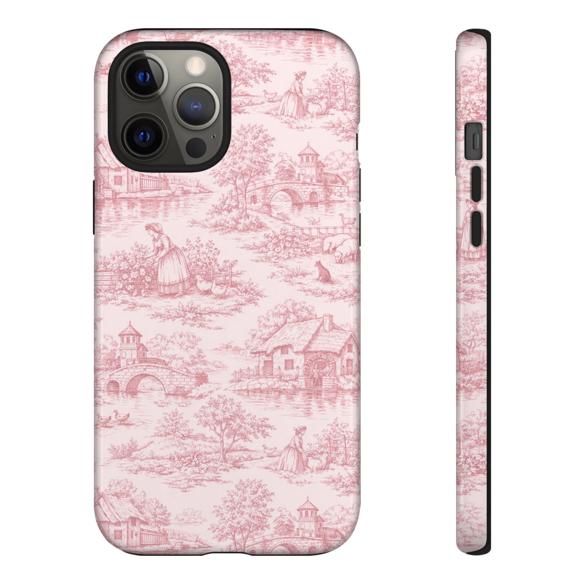 Le Hameau Pink Toile Phone Case — The Queen's Hamlet Pattern Tough Protective Case