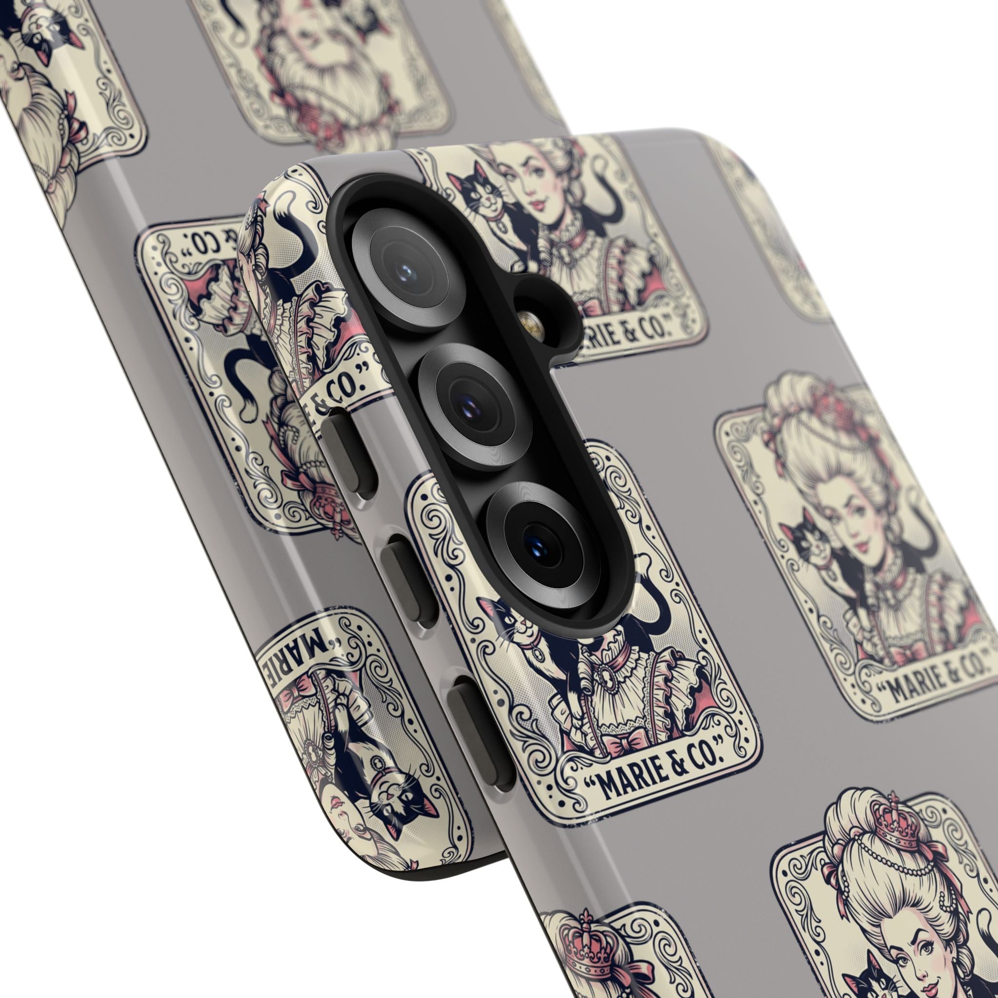 Marie Antoinette & Cat Pattern Tough Phone Case