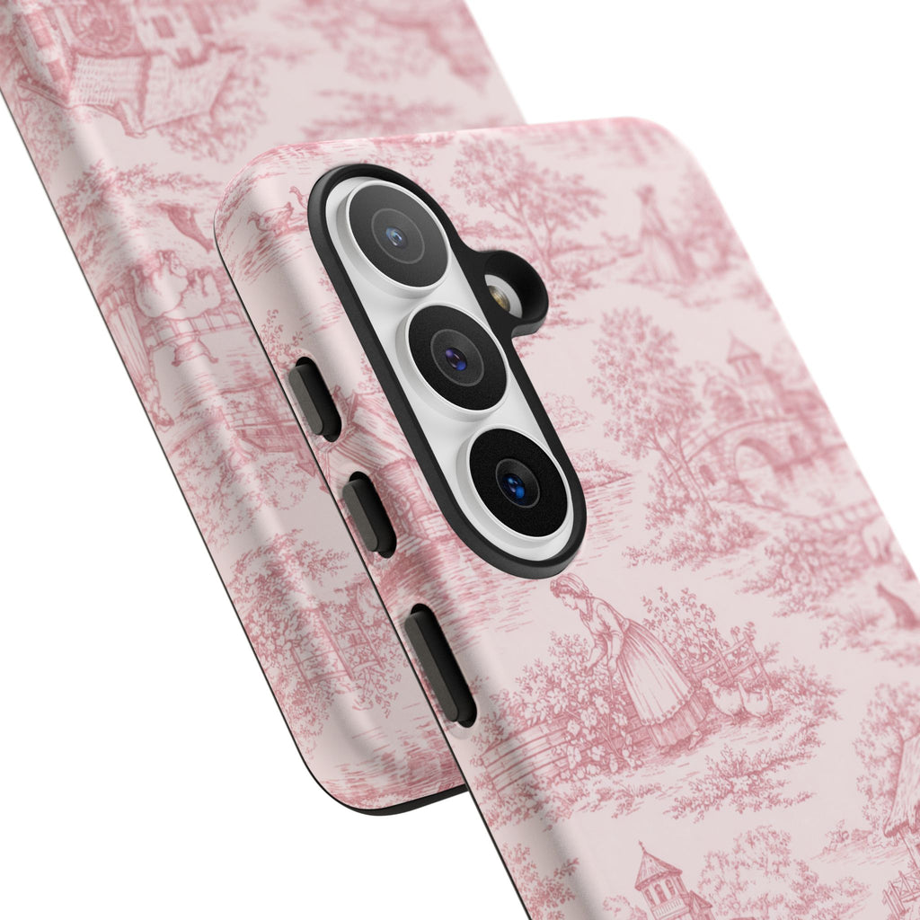 Le Hameau Pink Toile Phone Case — The Queen's Hamlet Pattern Tough Protective Case