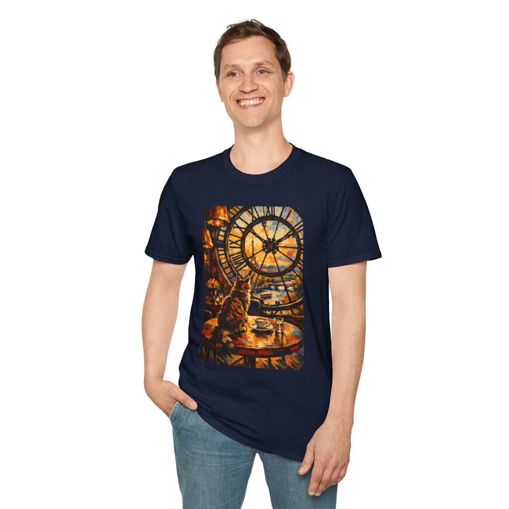 Paris D'Orsay Cafe Cat Illustration T-Shirt | Musée D'Orsay Scene