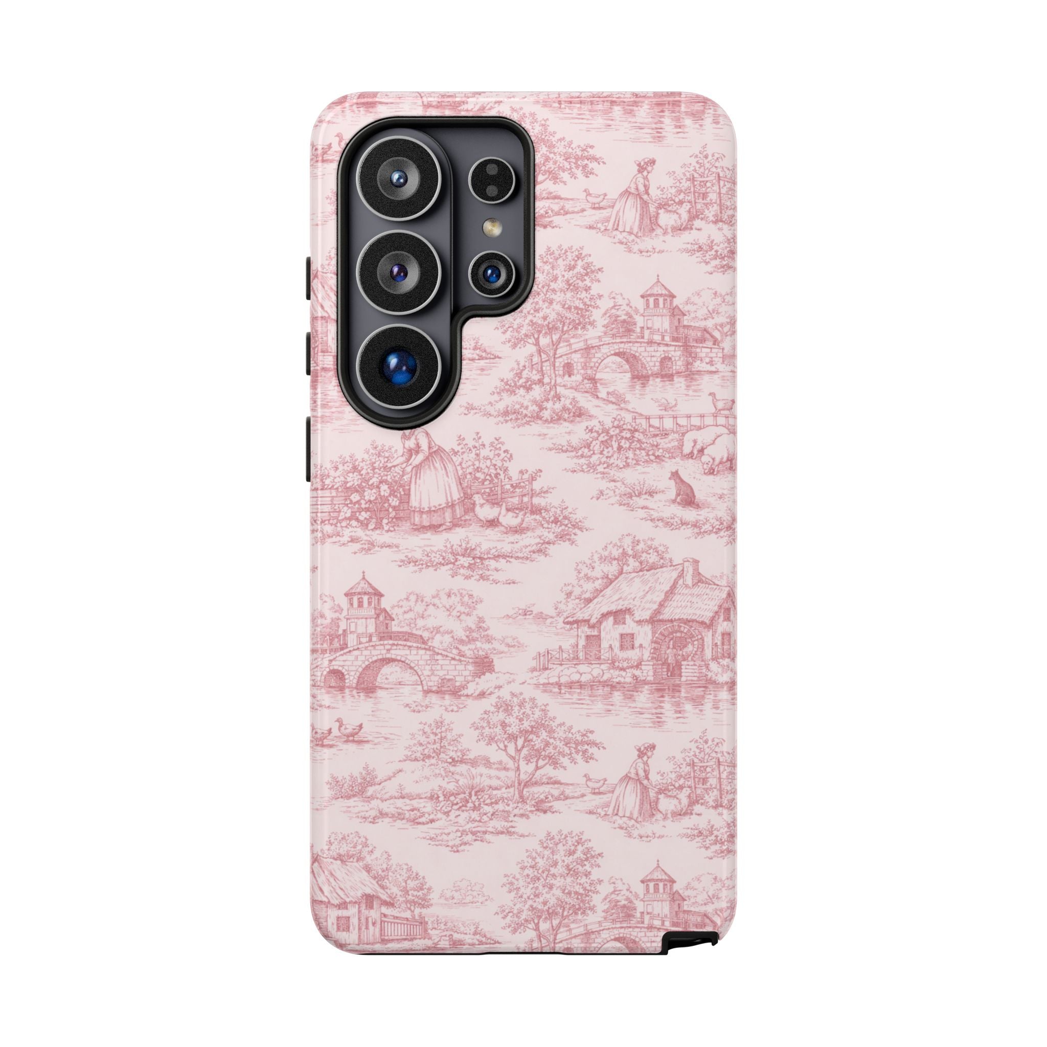Le Hameau Pink Toile Phone Case — The Queen's Hamlet Pattern Tough Protective Case