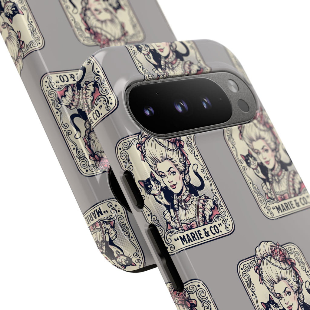 Marie Antoinette & Cat Pattern Tough Phone Case