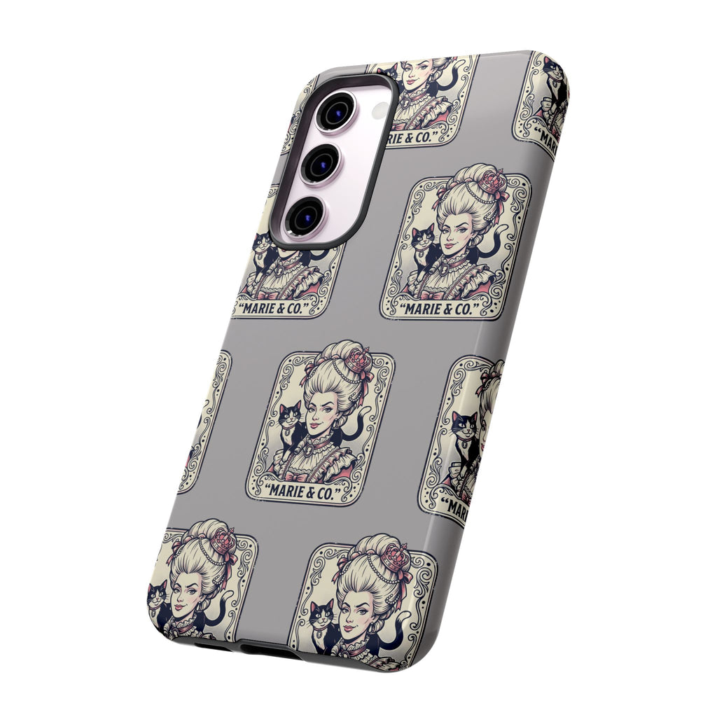 Marie Antoinette & Cat Pattern Tough Phone Case