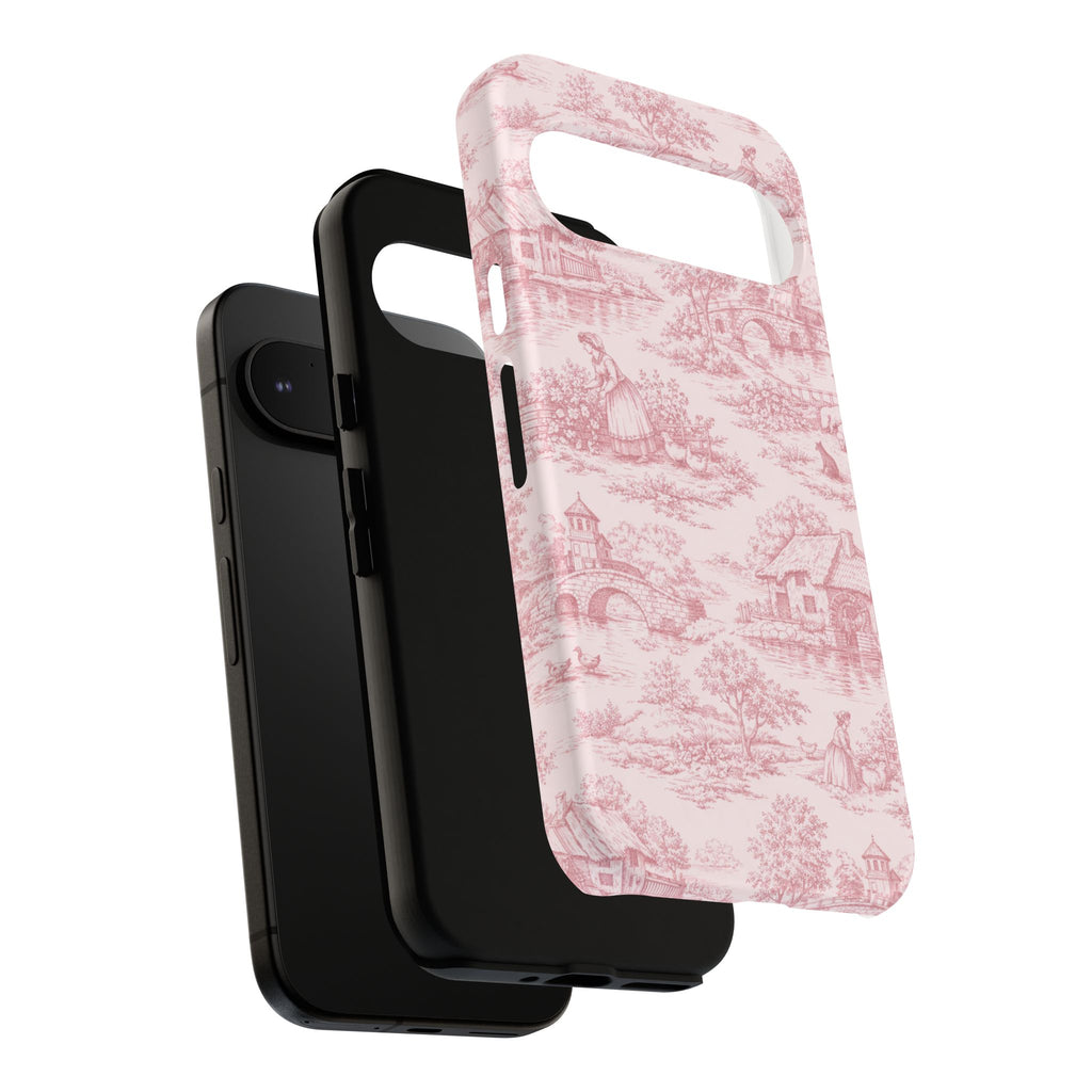 Le Hameau Pink Toile Phone Case — The Queen's Hamlet Pattern Tough Protective Case