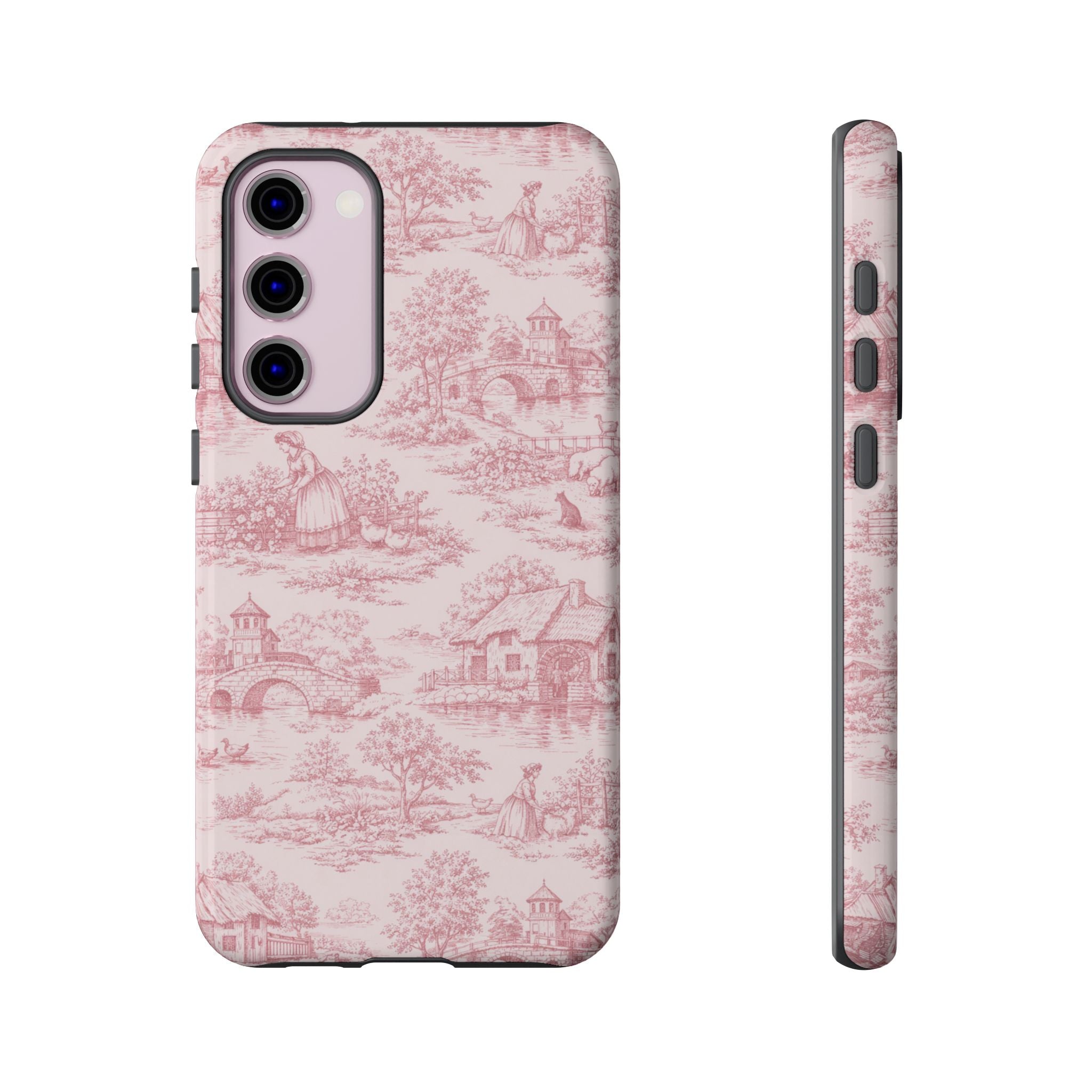 Le Hameau Pink Toile Phone Case — The Queen's Hamlet Pattern Tough Protective Case
