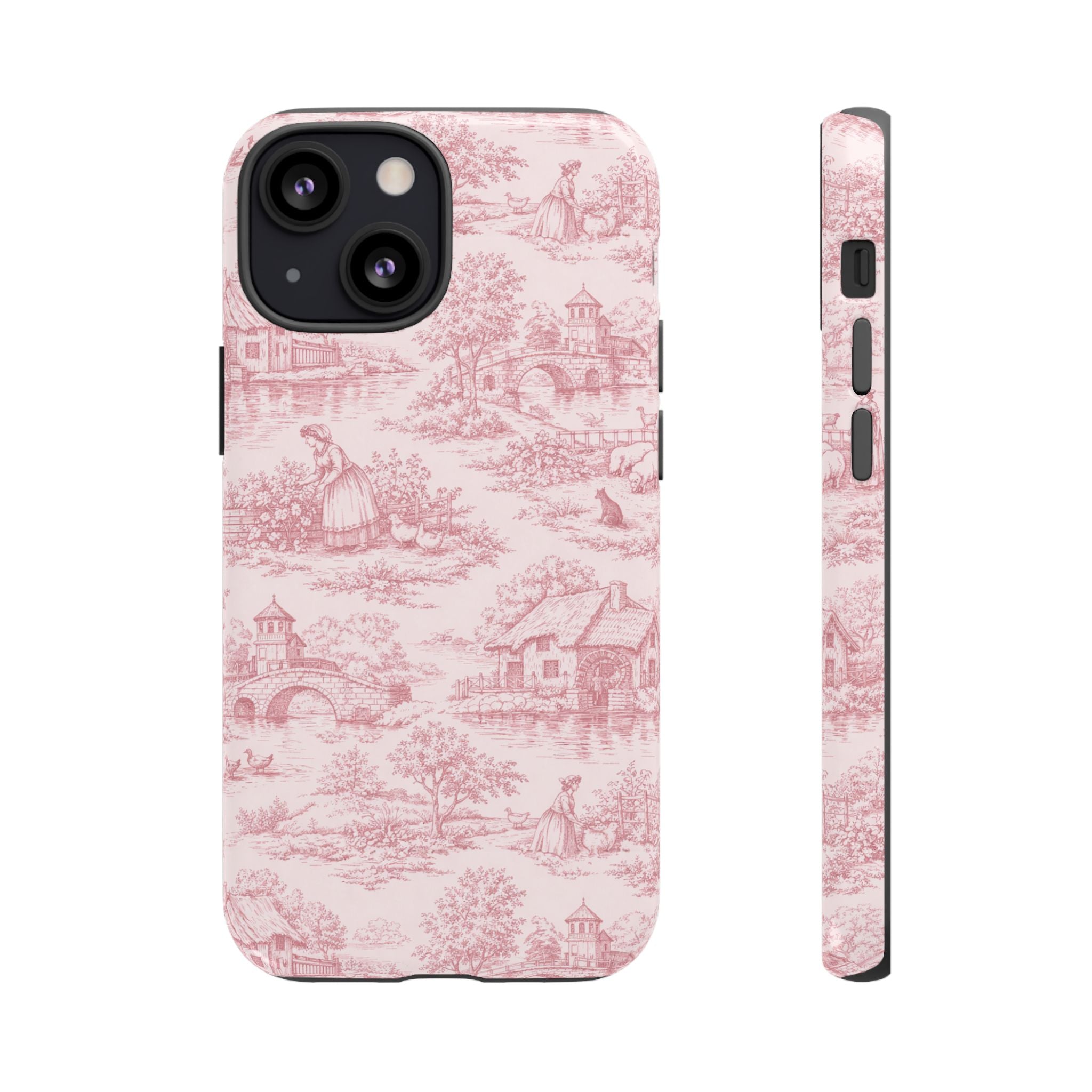 Le Hameau Pink Toile Phone Case — The Queen's Hamlet Pattern Tough Protective Case
