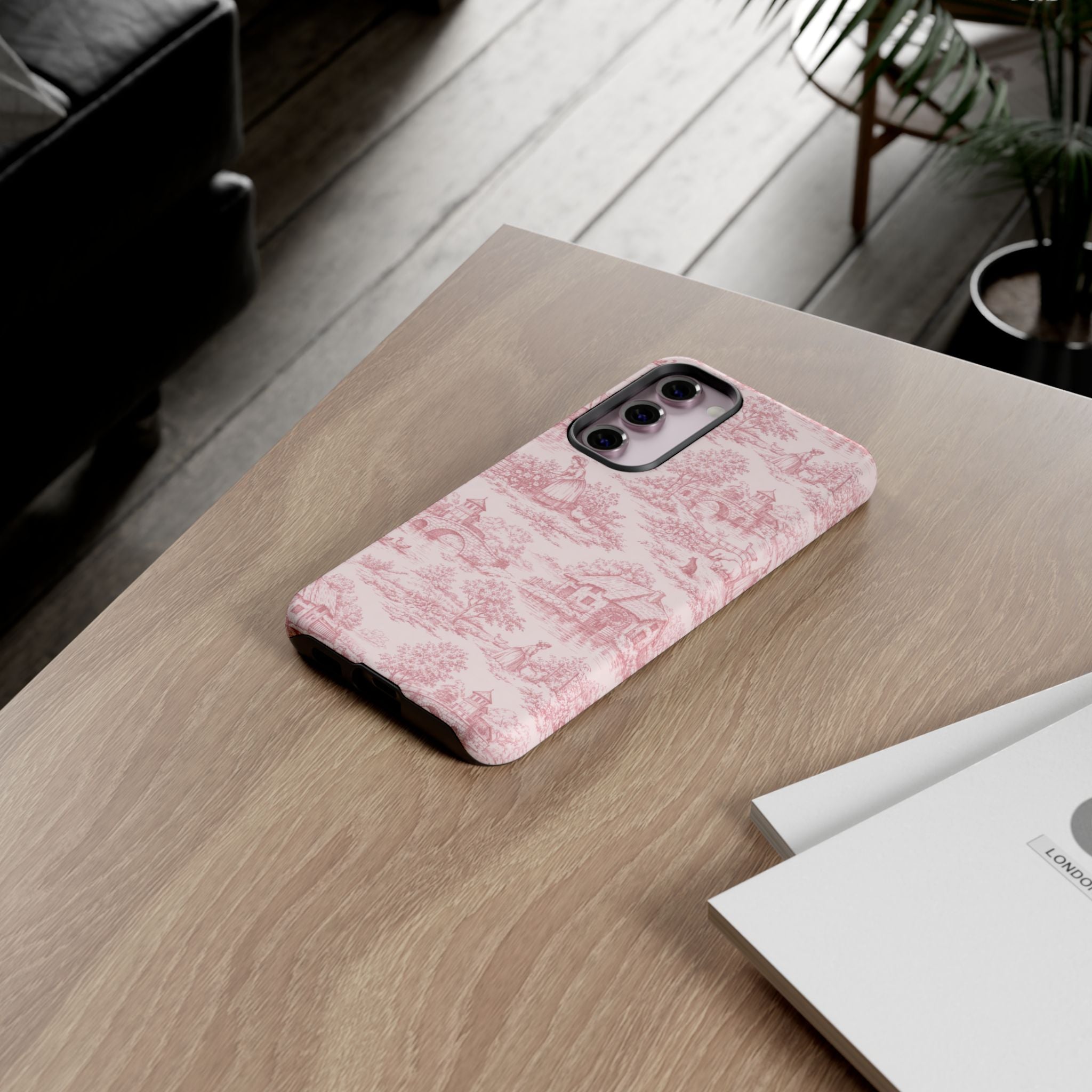 Le Hameau Pink Toile Phone Case — The Queen's Hamlet Pattern Tough Protective Case