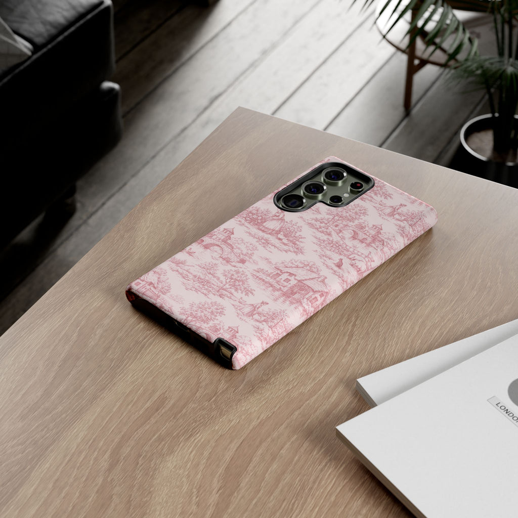 Le Hameau Pink Toile Phone Case — The Queen's Hamlet Pattern Tough Protective Case