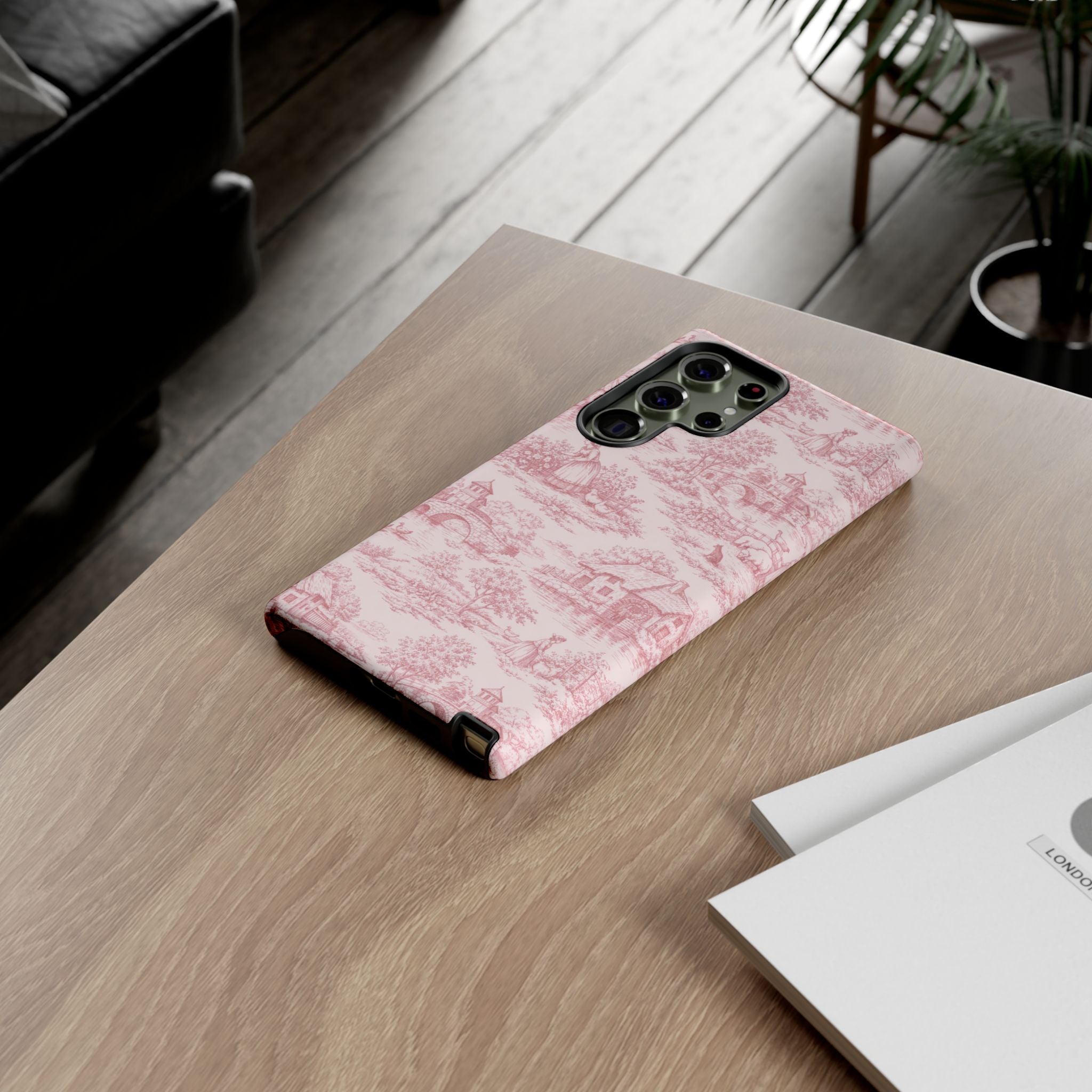 Le Hameau Pink Toile Phone Case — The Queen's Hamlet Pattern Tough Protective Case