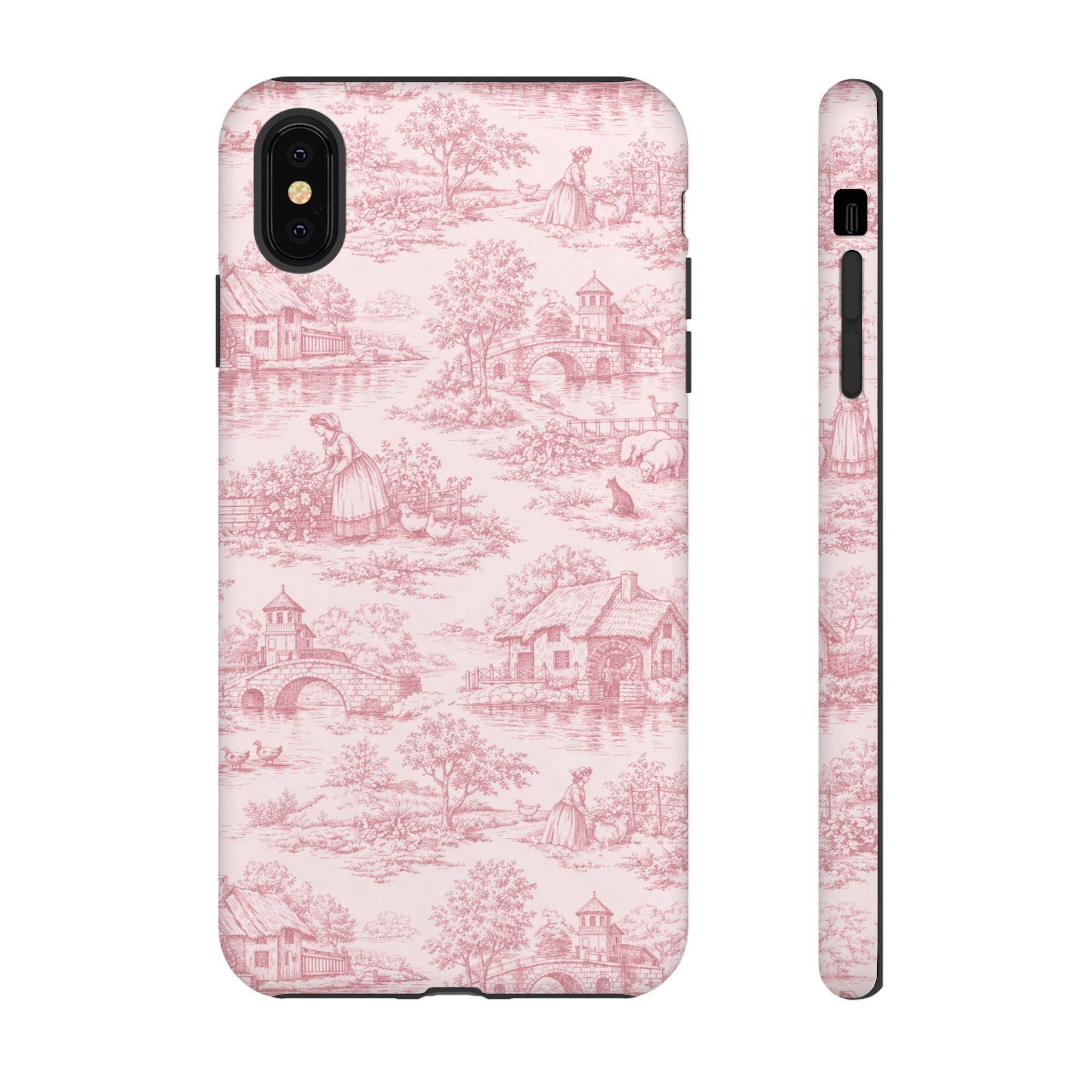 Le Hameau Pink Toile Phone Case — The Queen's Hamlet Pattern Tough Protective Case