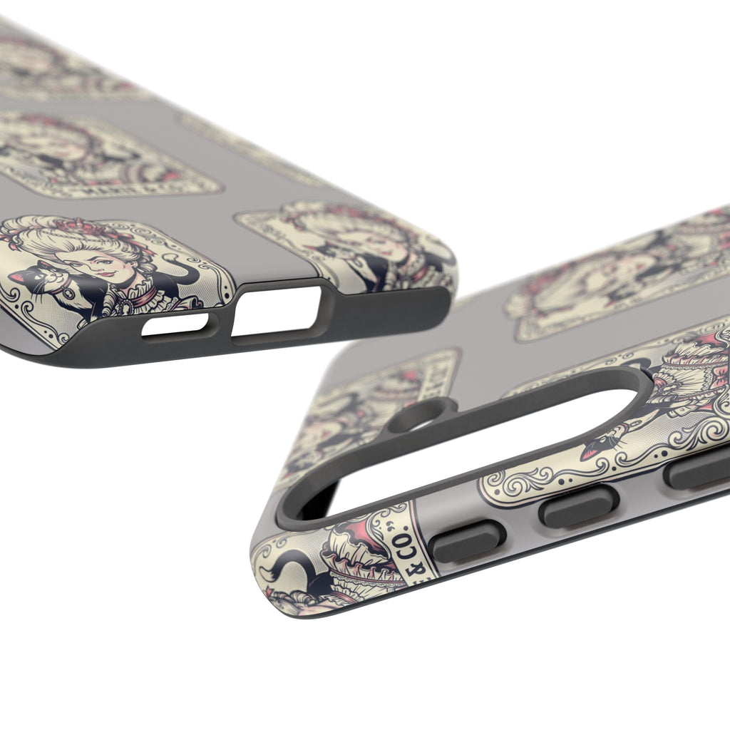 Marie Antoinette & Cat Pattern Tough Phone Case