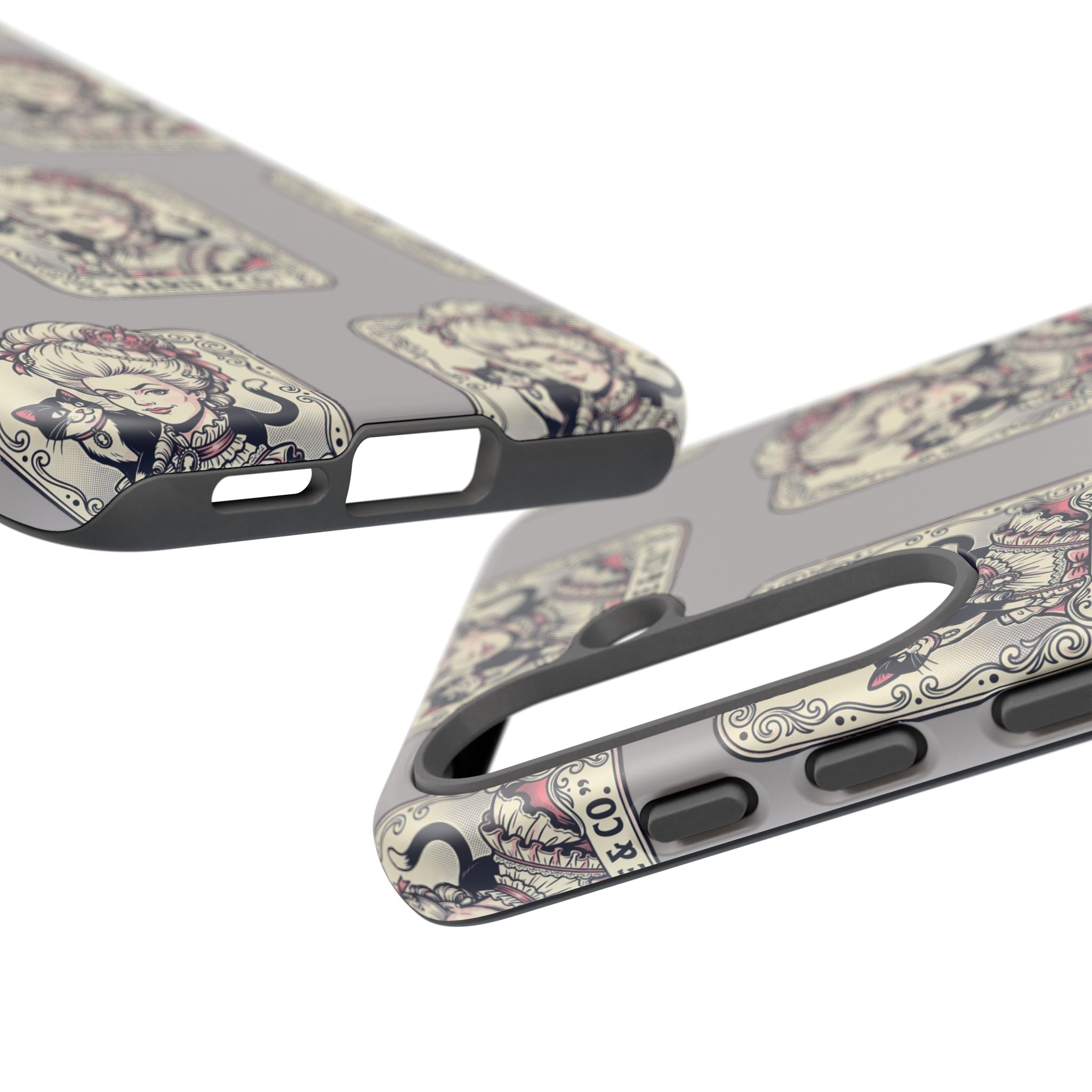 Marie Antoinette & Cat Pattern Tough Phone Case