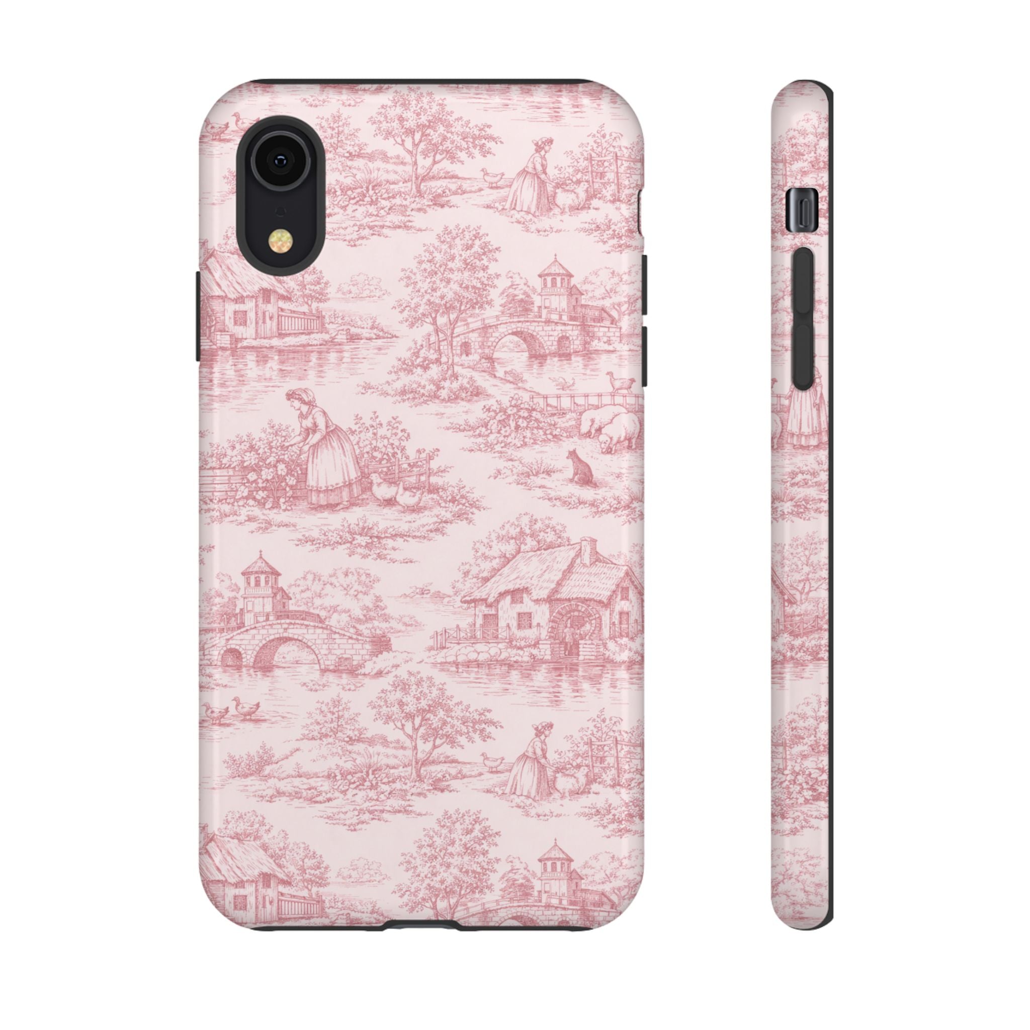 Le Hameau Pink Toile Phone Case — The Queen's Hamlet Pattern Tough Protective Case