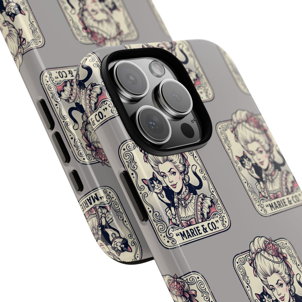 Marie Antoinette & Cat Pattern Tough Phone Case