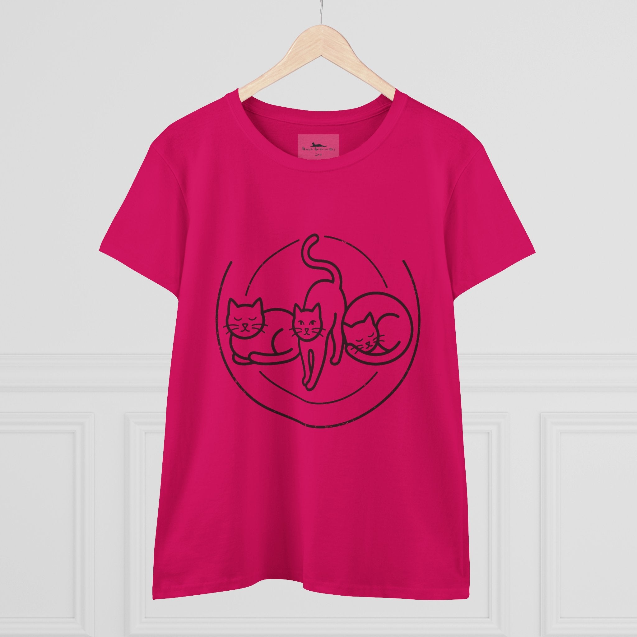 Cat Trio Line Art T-Shirt — Minimalist Cute Cats Graphic Tee for Cat Lovers