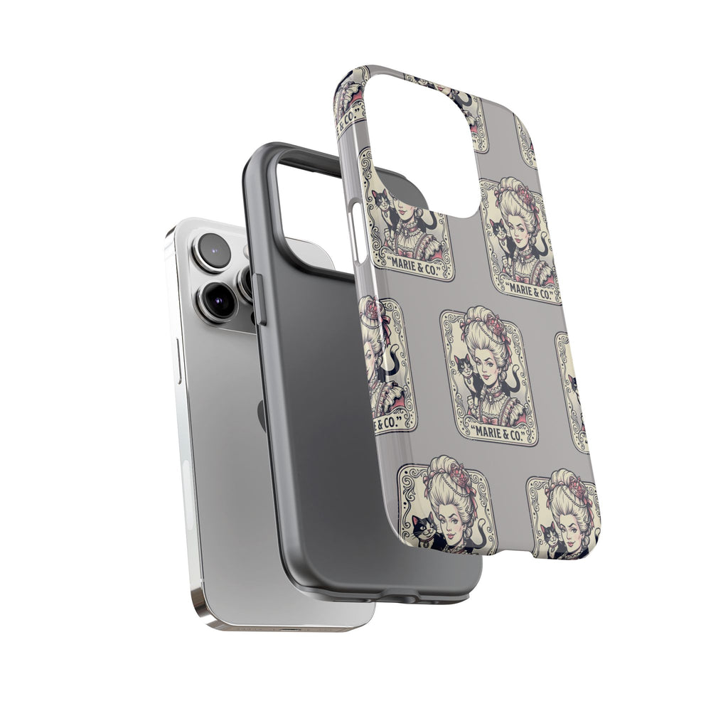 Marie Antoinette & Cat Pattern Tough Phone Case