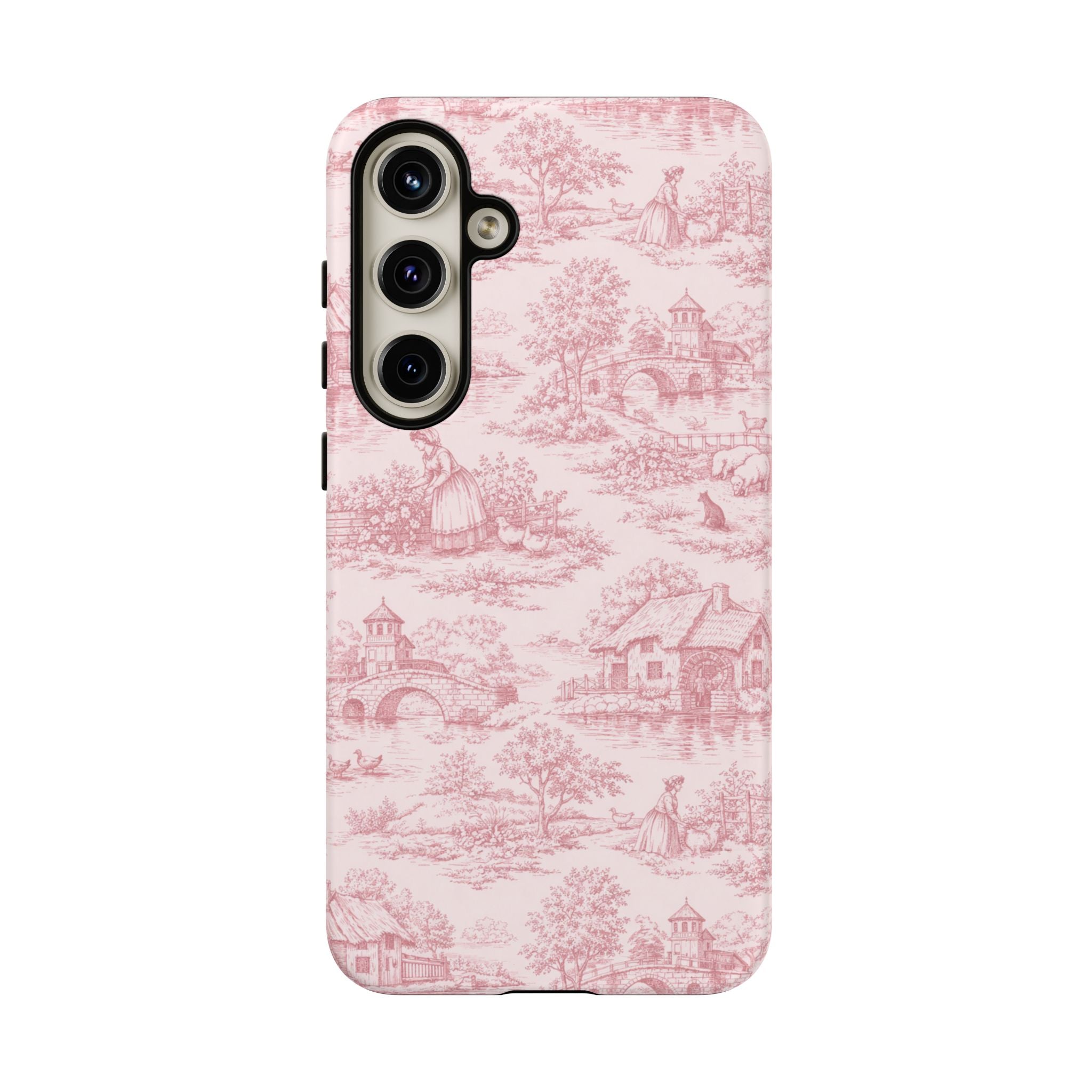Le Hameau Pink Toile Phone Case — The Queen's Hamlet Pattern Tough Protective Case