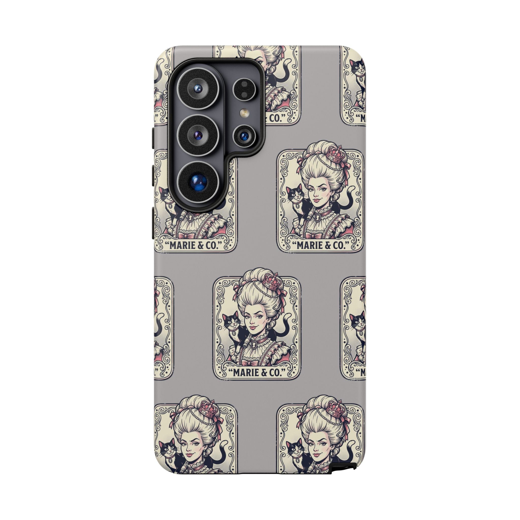 Marie Antoinette & Cat Pattern Tough Phone Case