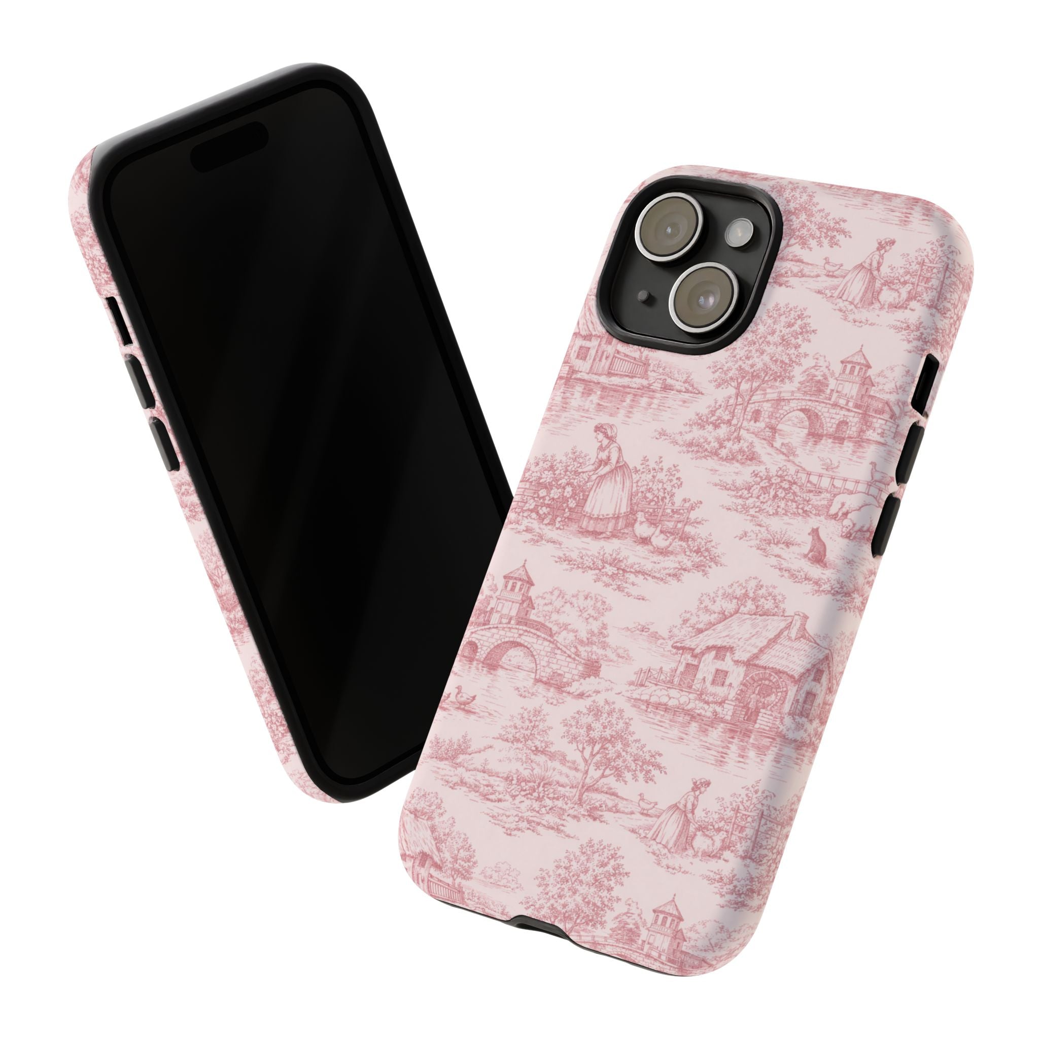 Le Hameau Pink Toile Phone Case — The Queen's Hamlet Pattern Tough Protective Case
