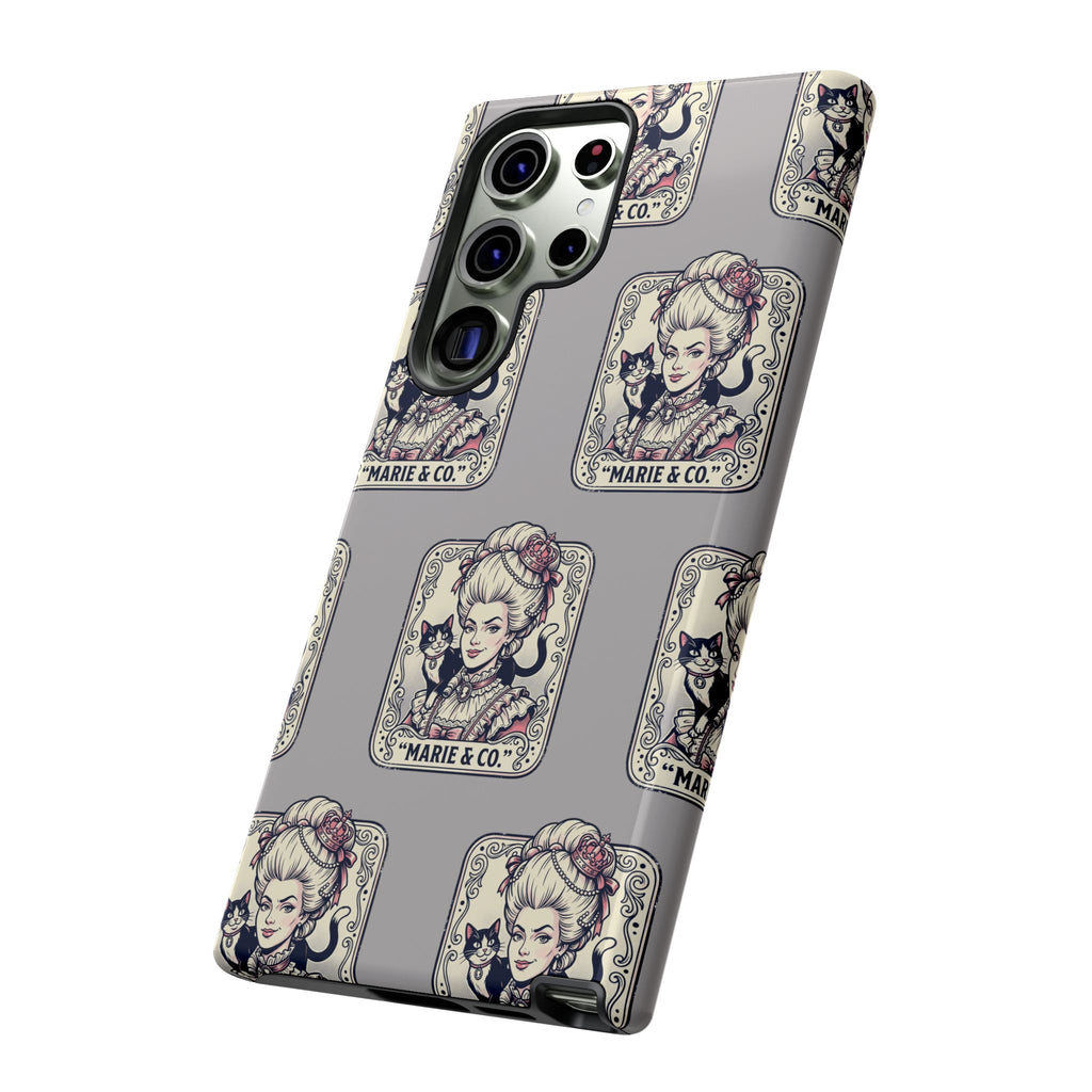 Marie Antoinette & Cat Pattern Tough Phone Case