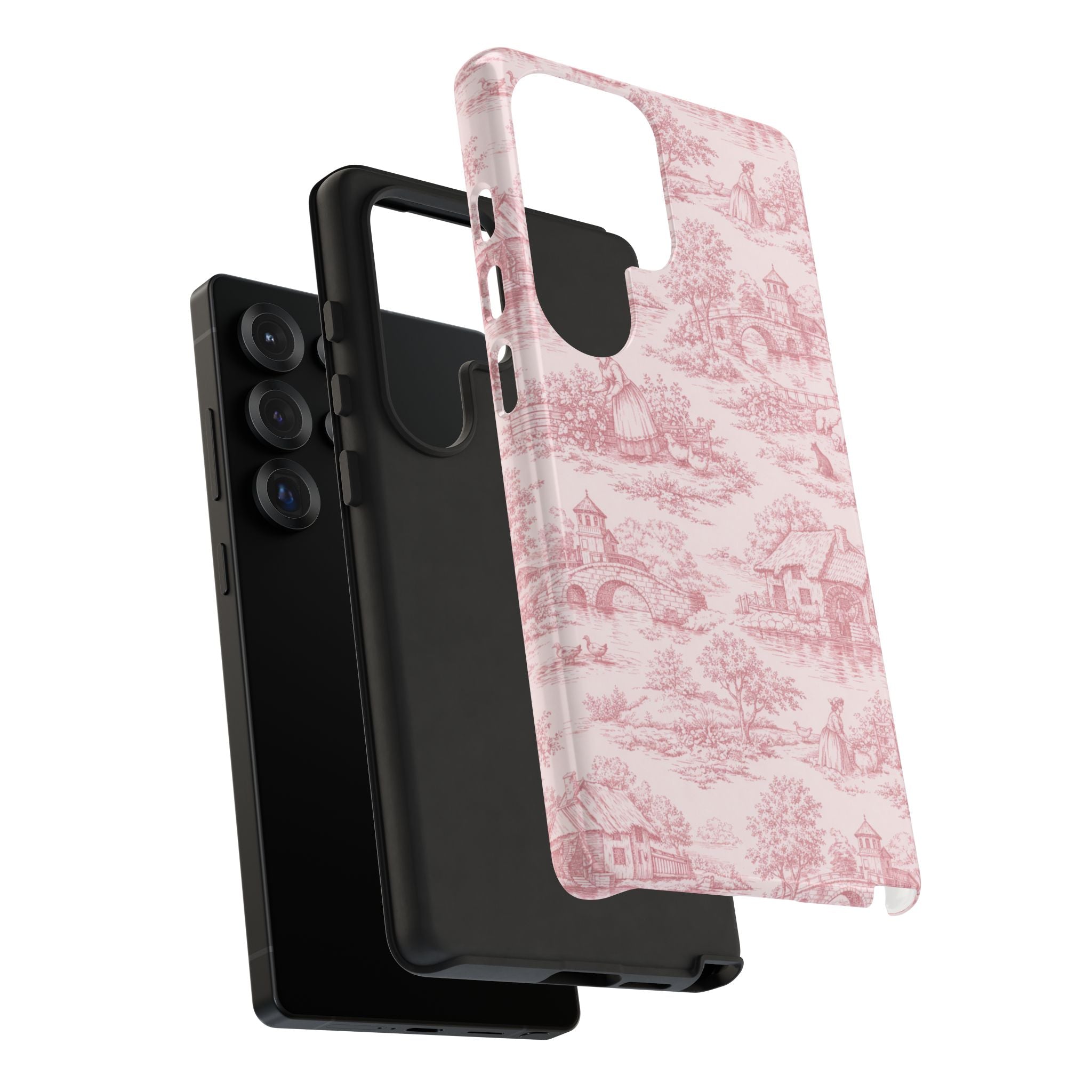 Le Hameau Pink Toile Phone Case — The Queen's Hamlet Pattern Tough Protective Case