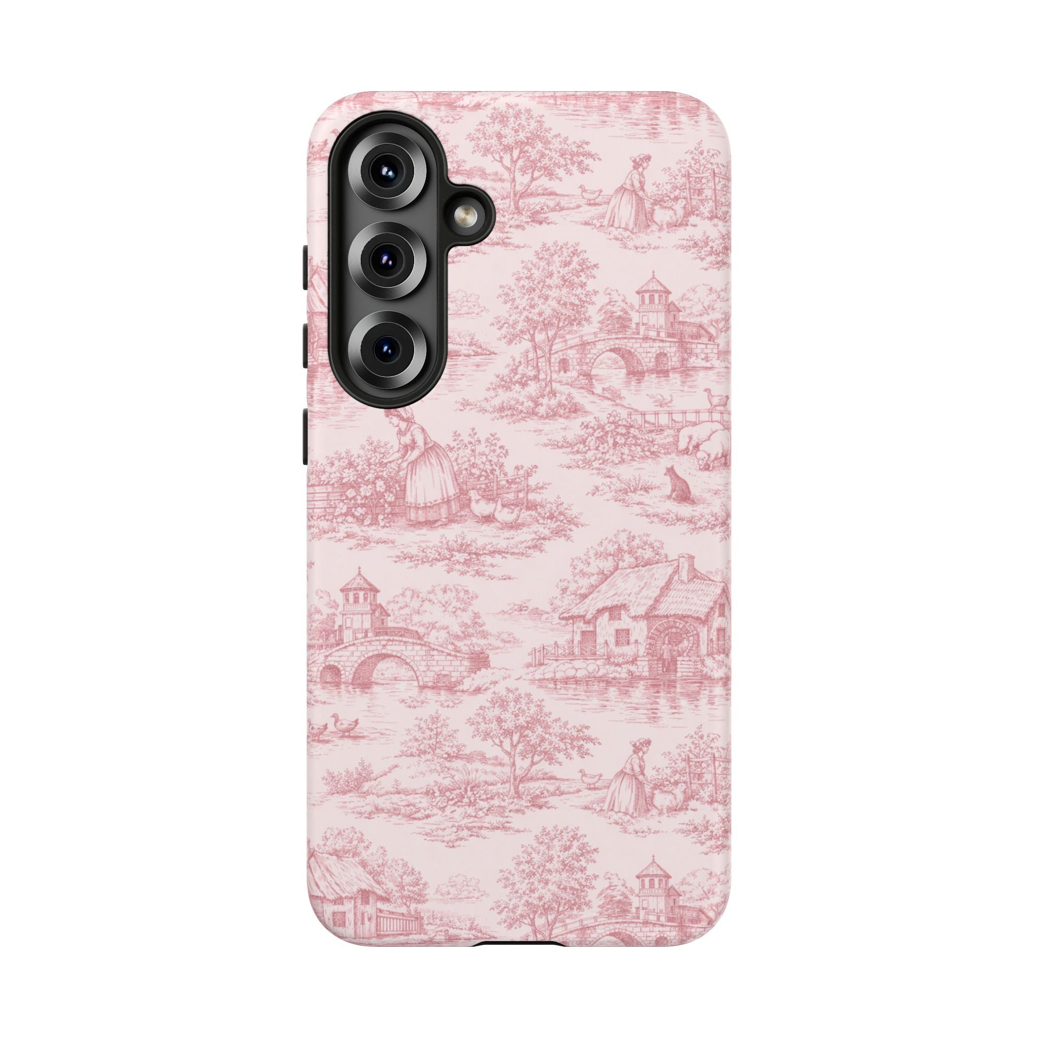 Le Hameau Pink Toile Phone Case — The Queen's Hamlet Pattern Tough Protective Case