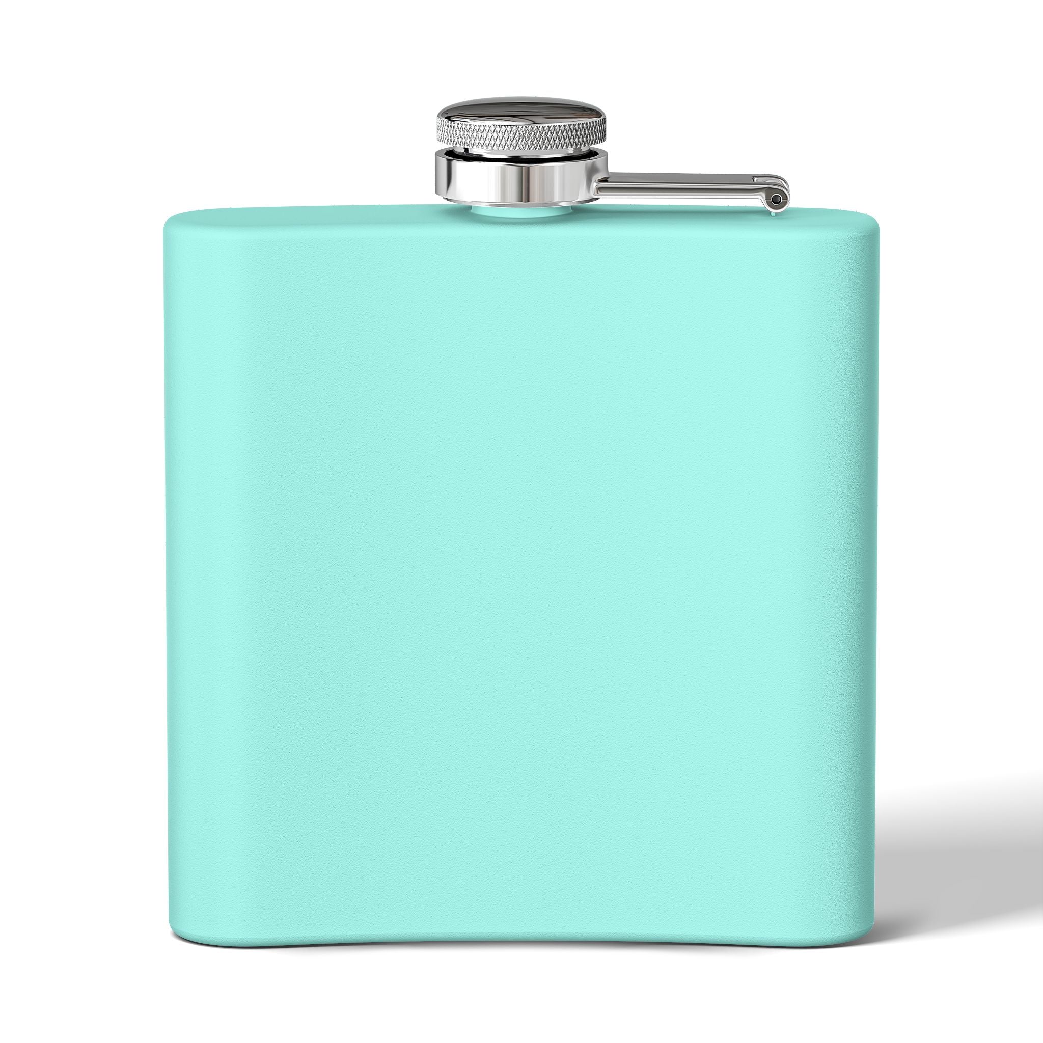 Back view of aqua/Mint green flask with a cat tea party scene at Versailles