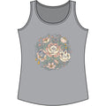 Floral Kitten Bouquet Tank Top — Blooming Kittens Women’s Cotton Gray