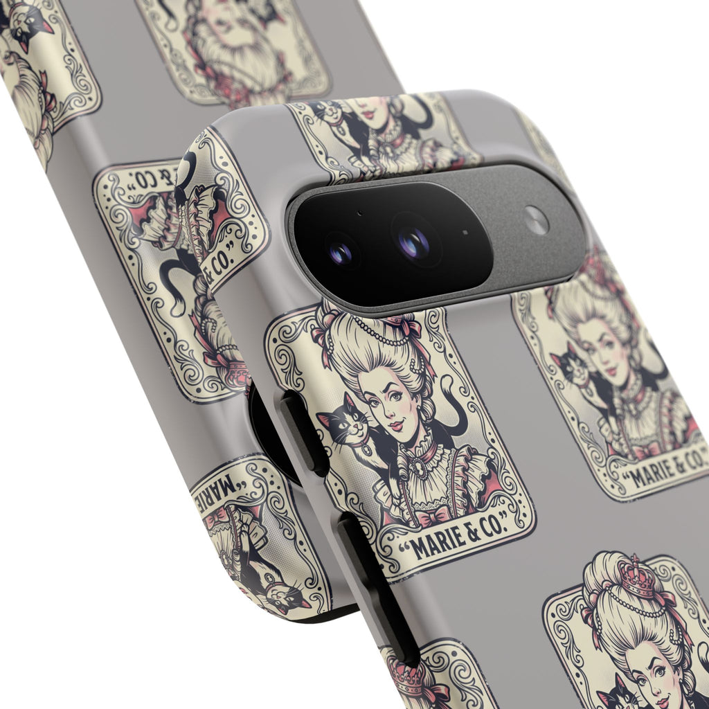 Marie Antoinette & Cat Pattern Tough Phone Case