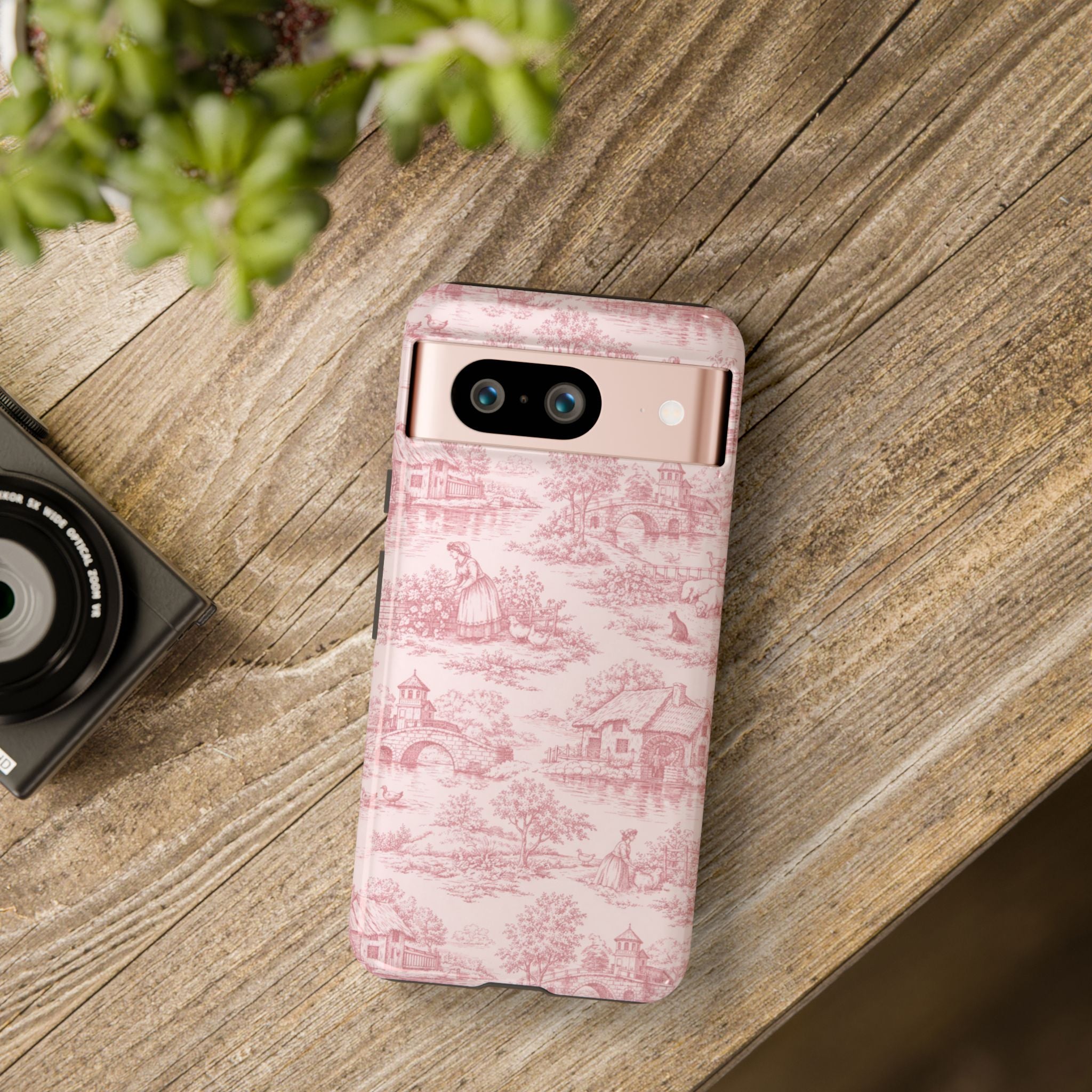 Le Hameau Pink Toile Phone Case — The Queen's Hamlet Pattern Tough Protective Case